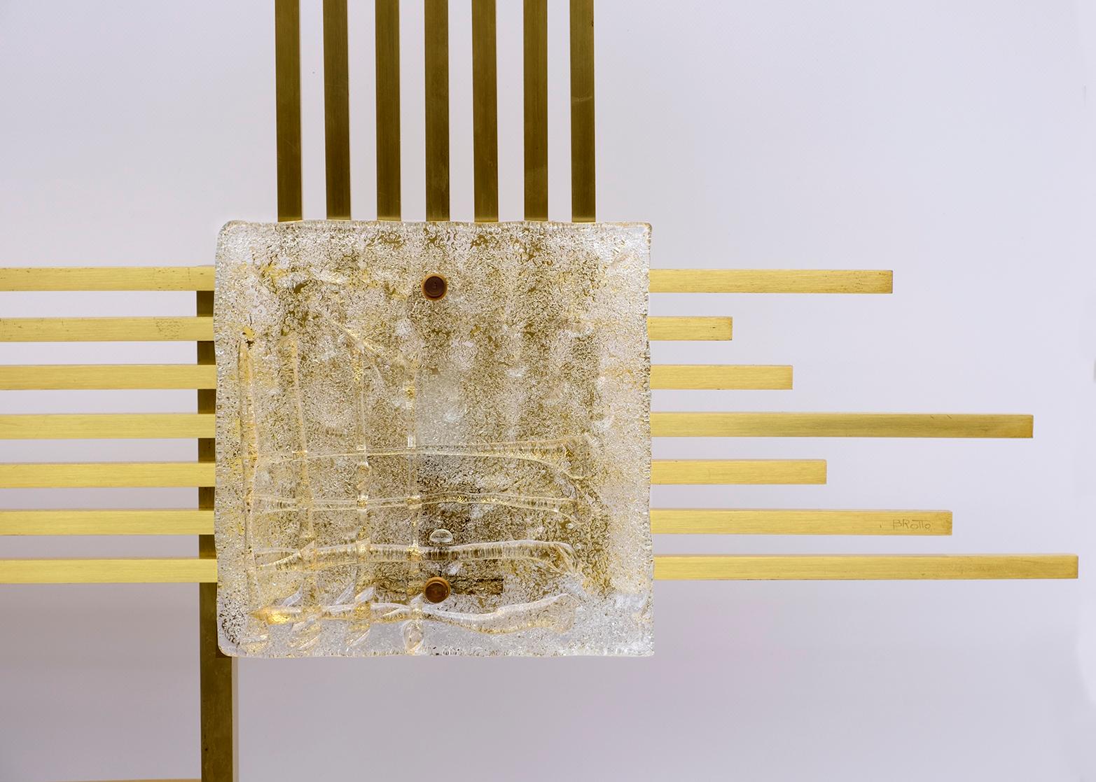 Angelo Brotto Mid-Century Italian Brass Double Bed Headboard for Esperia, 1970s 2