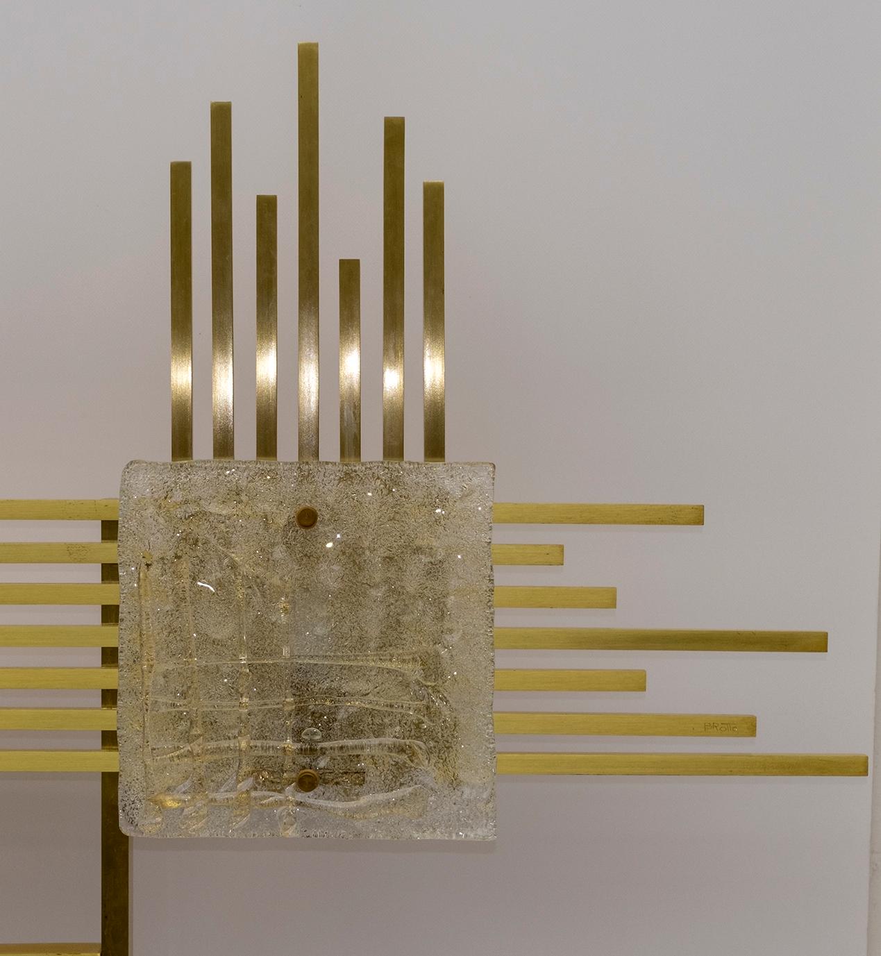 Angelo Brotto Mid-Century Italian Brass Double Bed Headboard for Esperia, 1970s 3