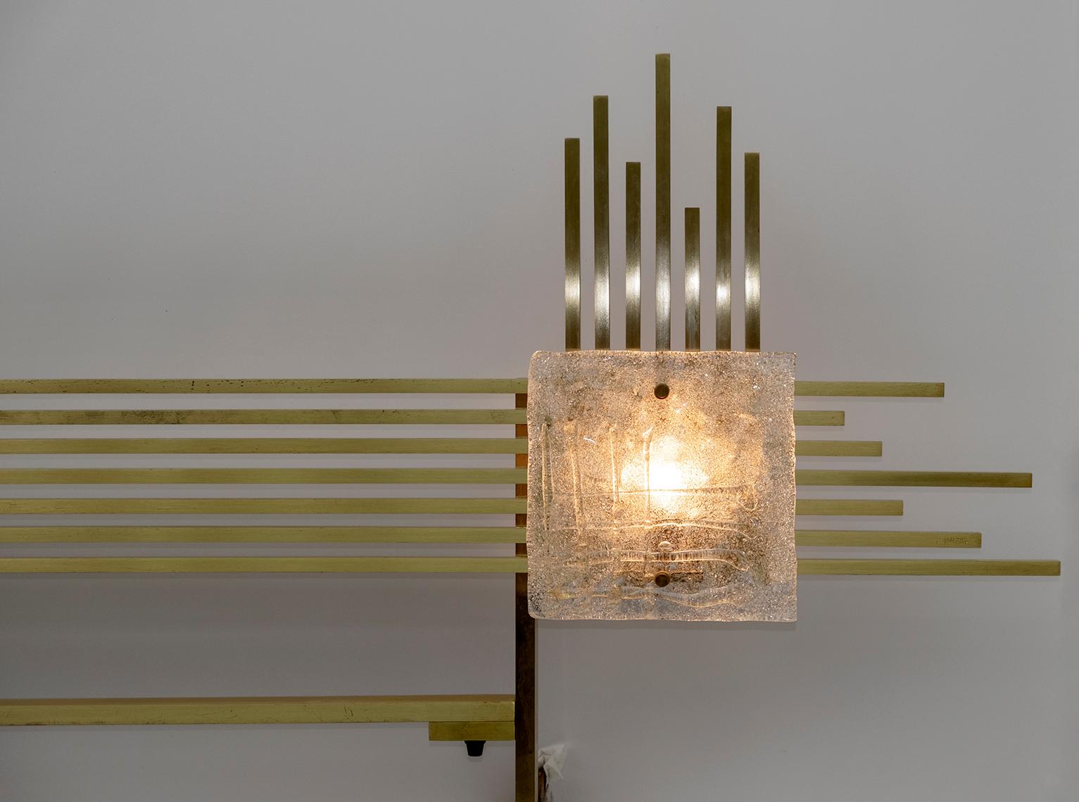 Angelo Brotto Mid-Century Italian Brass Double Bed Headboard for Esperia, 1970s 4