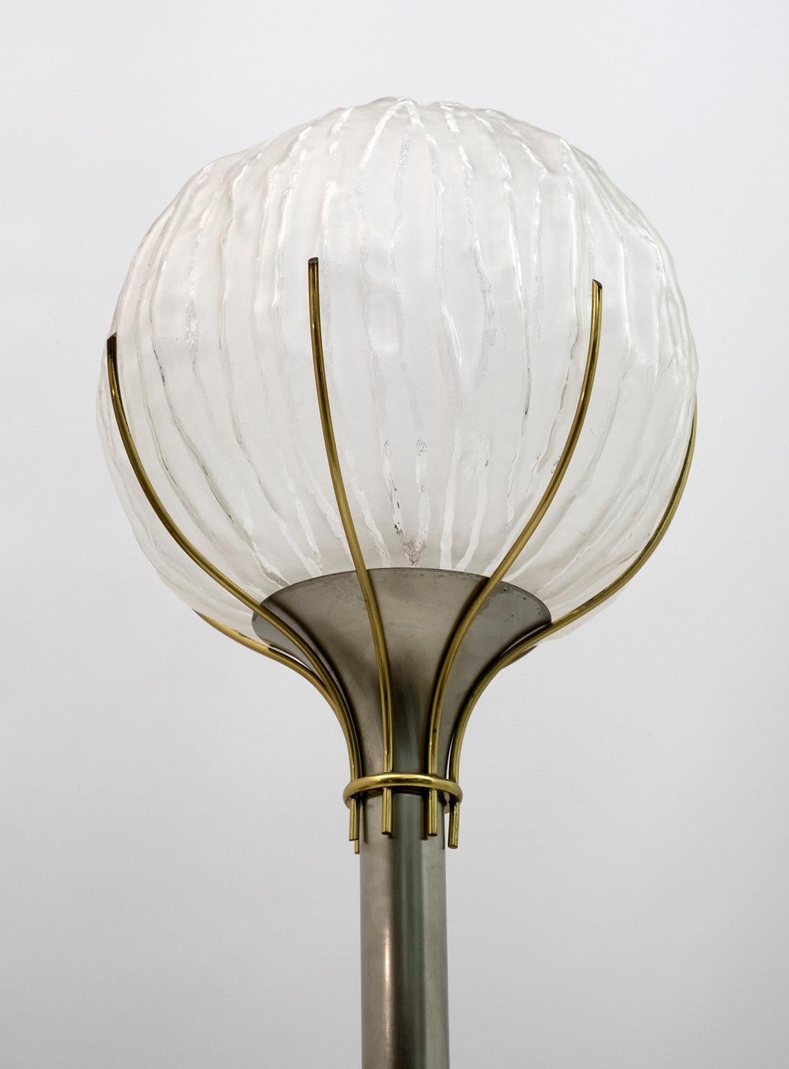 Angelo Brotto Mid-Century Italian Murano and Brass Floor Lamp for Esperia, 1960s 5
