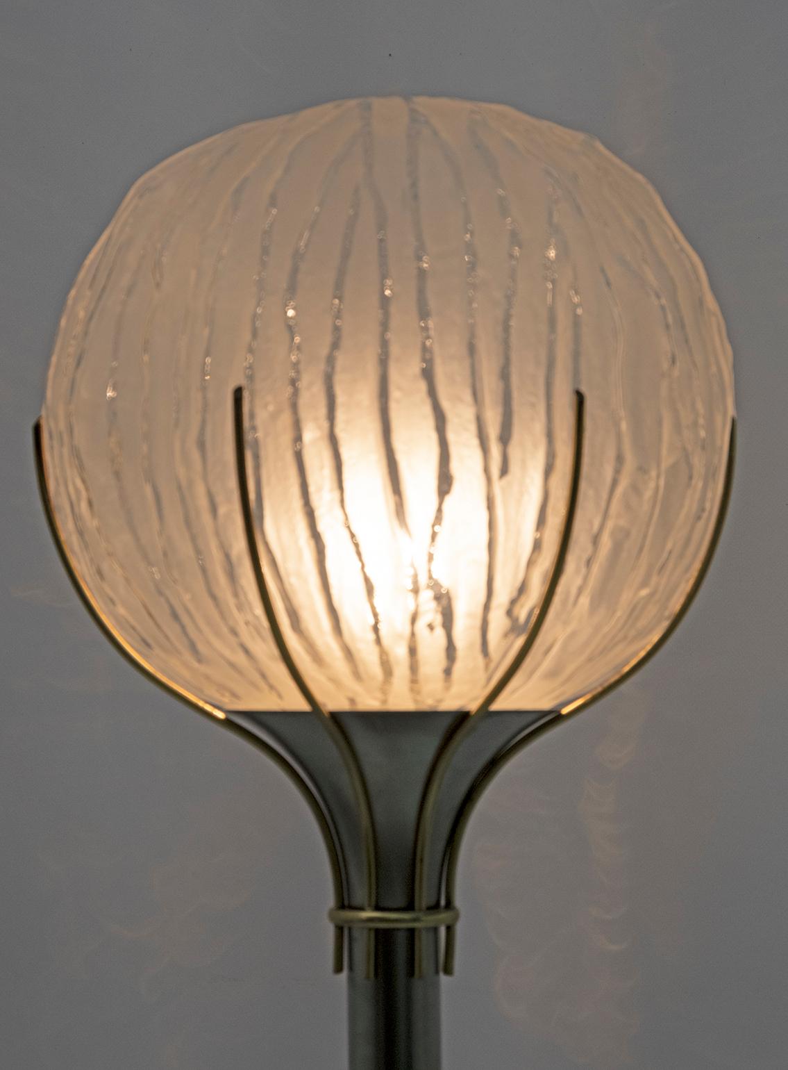 Mid-20th Century Angelo Brotto Mid-Century Italian Murano and Brass Floor Lamp for Esperia, 1960s