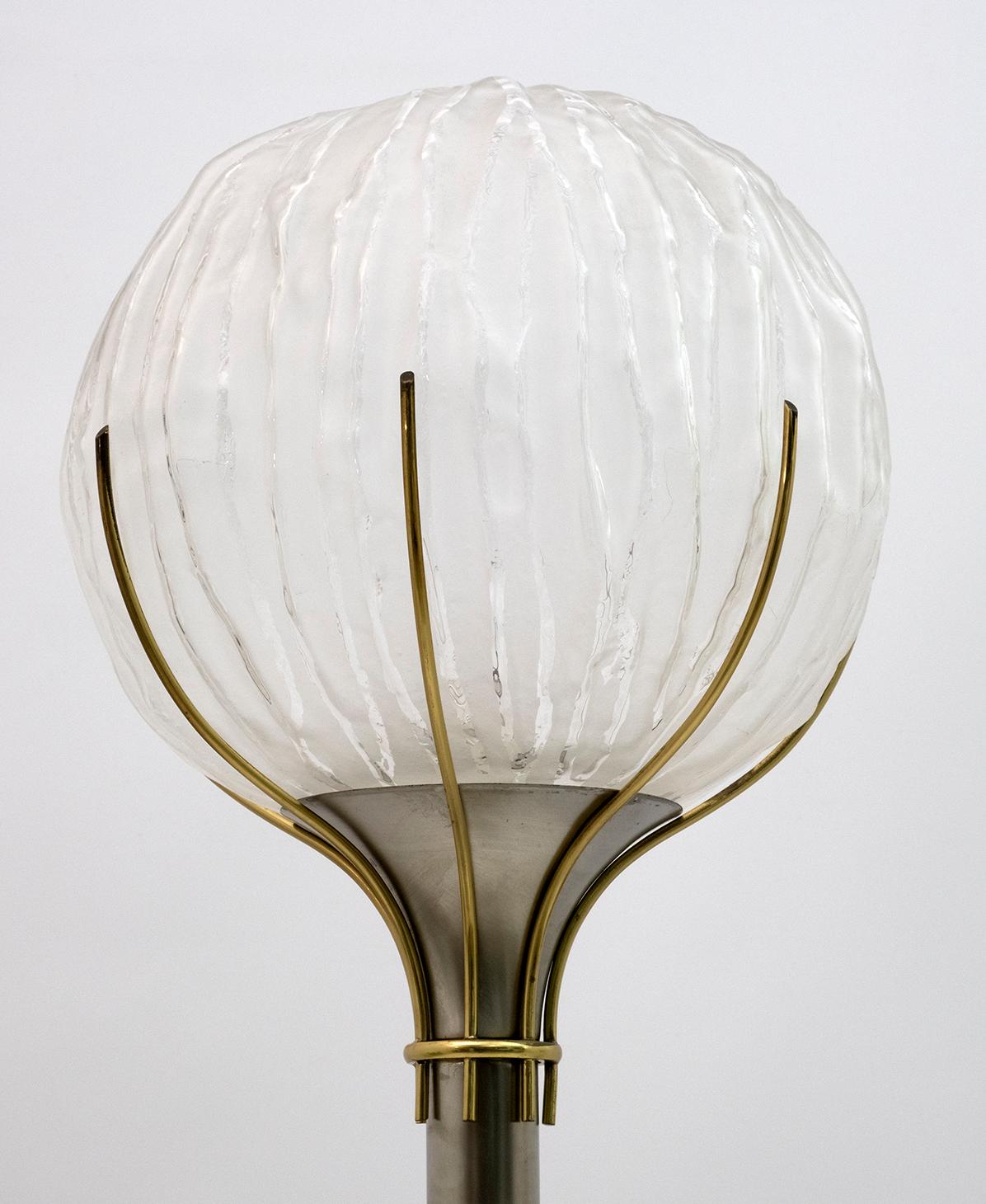 Angelo Brotto Mid-Century Italian Murano and Brass Floor Lamp for Esperia, 1960s 4