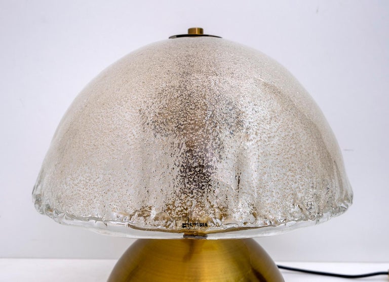 Angelo Brotto Mid-Century Italian Murano and Brass Table Lamp for Esperia, 1970s For Sale 3