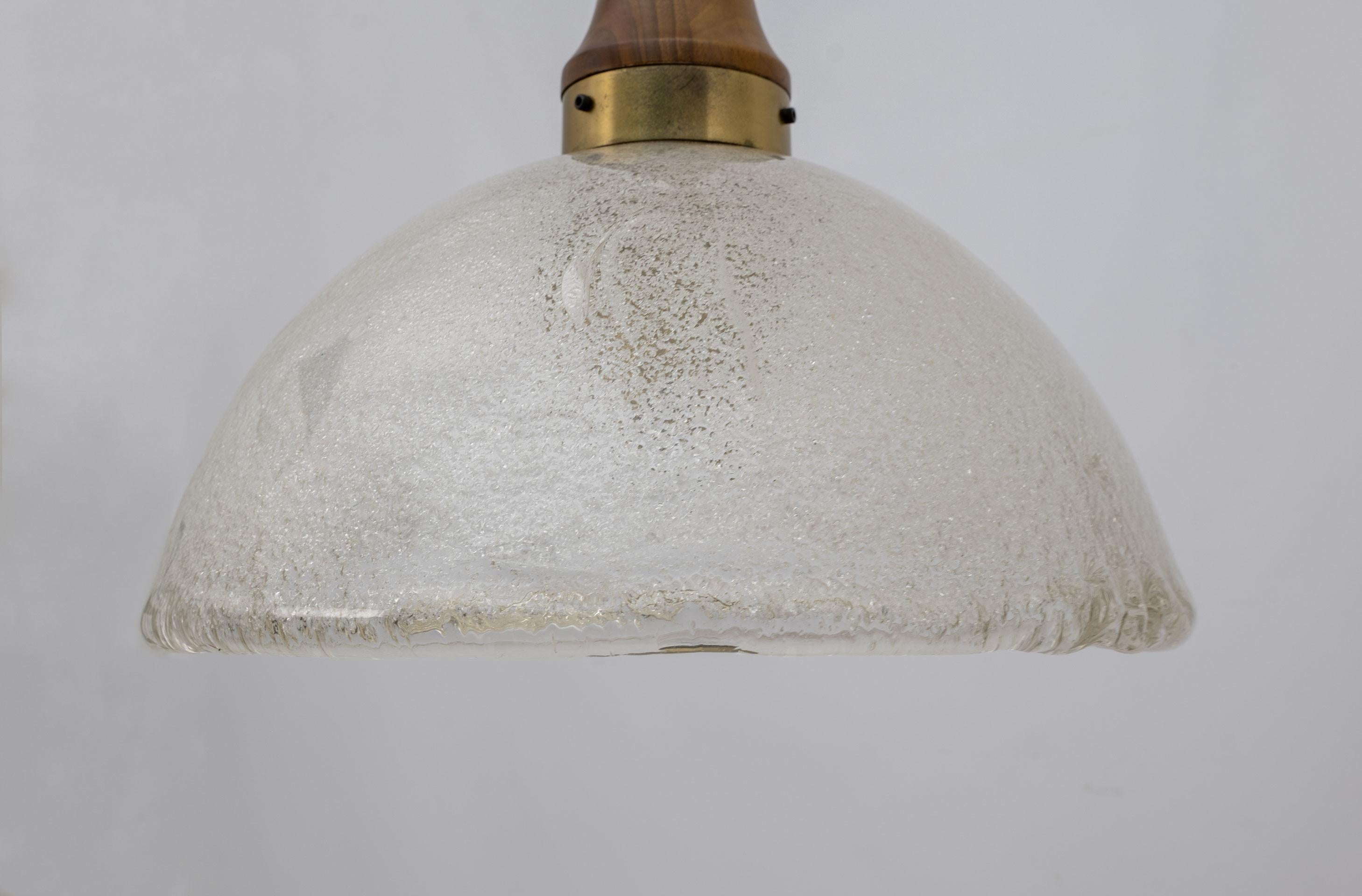Fin du 20e siècle Angelo Brotto, lampe à suspension moderne mi-siècle en verre de Murano et bronze par Esperia, années 70 en vente
