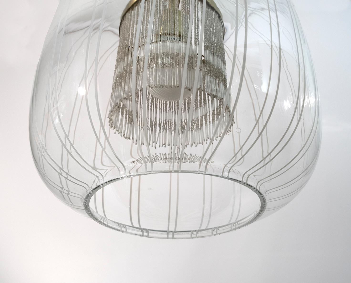 Angelo Brotto Mid-Century Modern Murano Glass Pendant Chandelier by Esperia, 70s 5