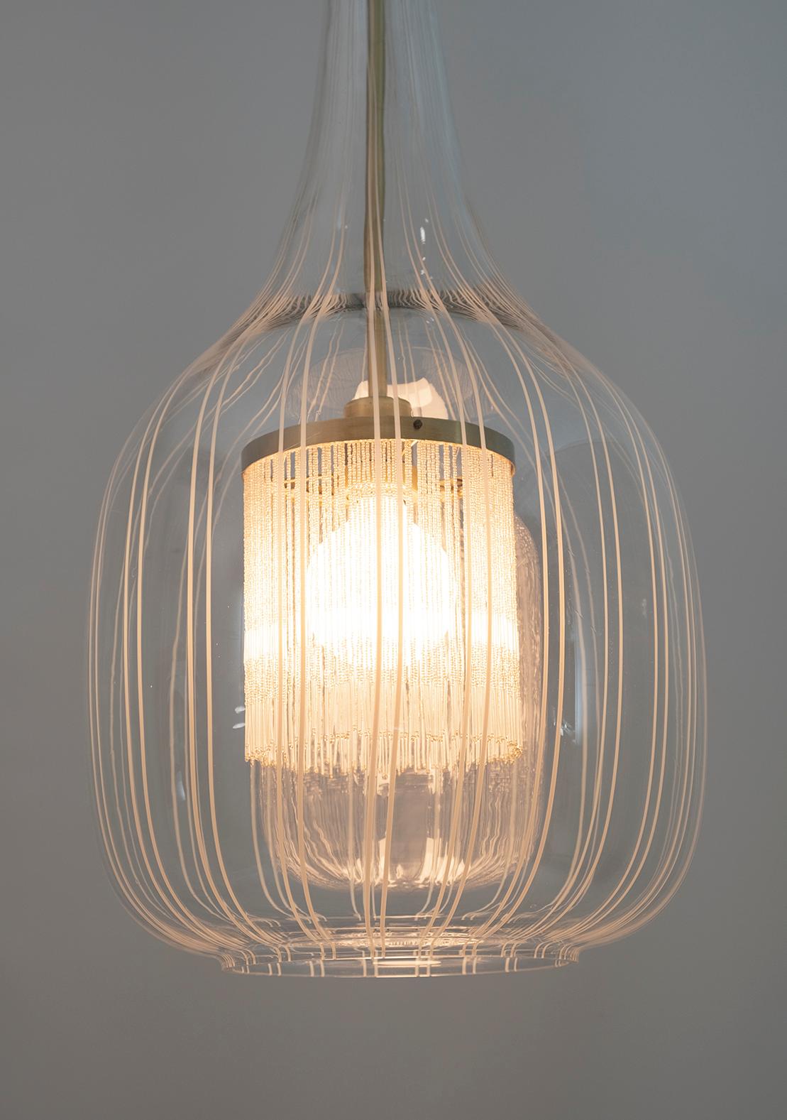 Angelo Brotto Mid-Century Modern Murano Glass Pendant Chandelier by Esperia, 70s 2