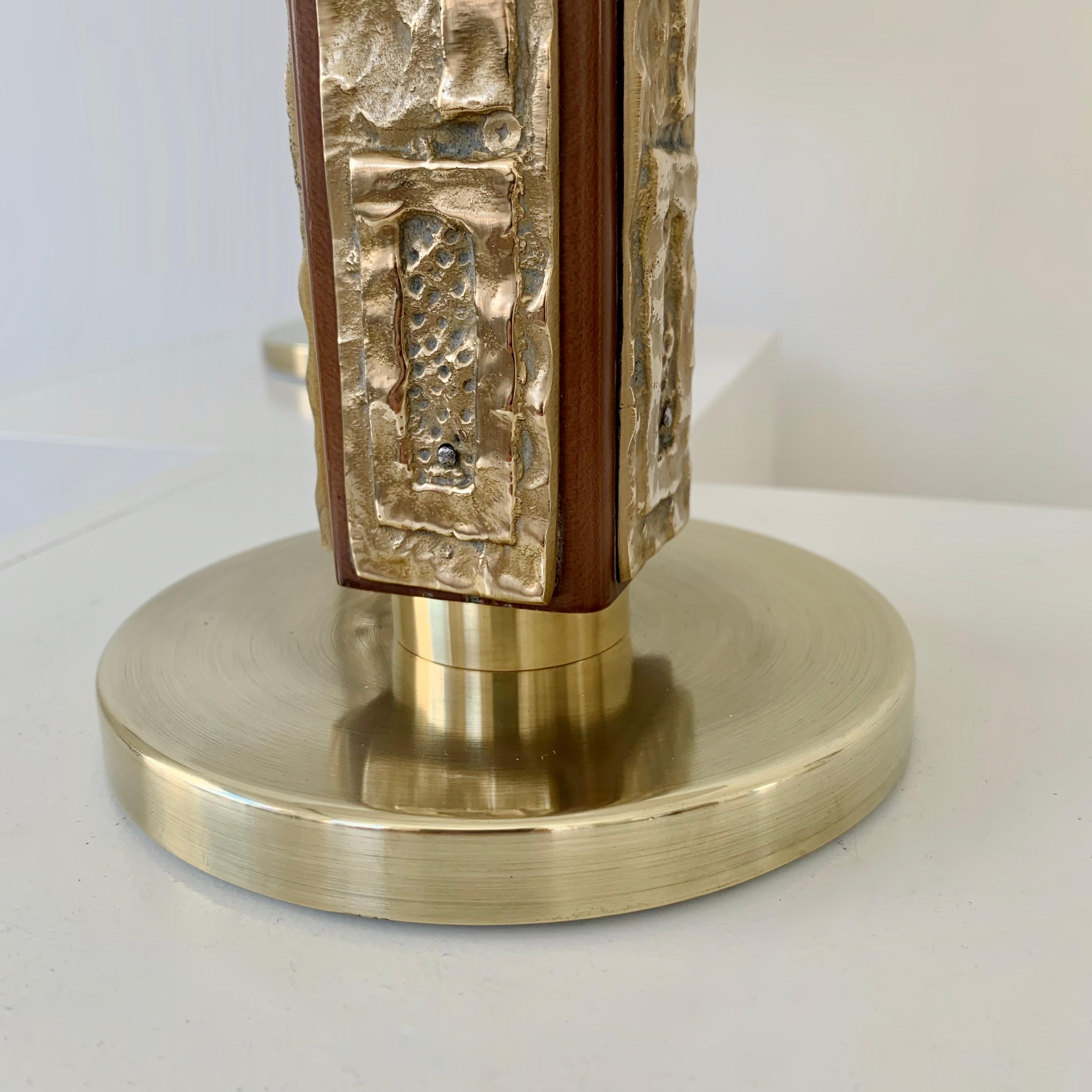 Angelo Brotto Pair of Bronze Table Lamps, circa 1970, Italy For Sale 3