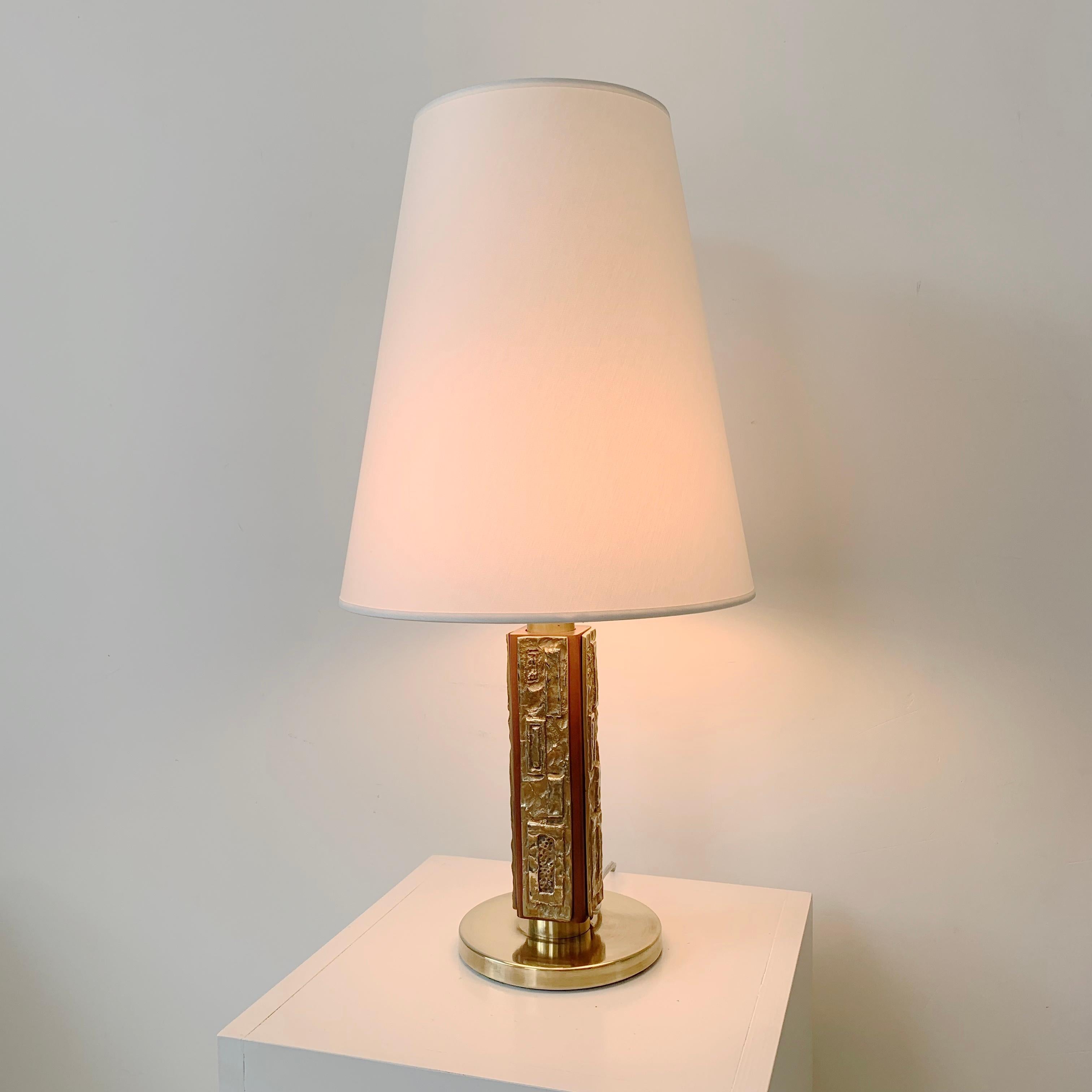 Angelo Brotto Pair of Bronze Table Lamps, circa 1970, Italy 1