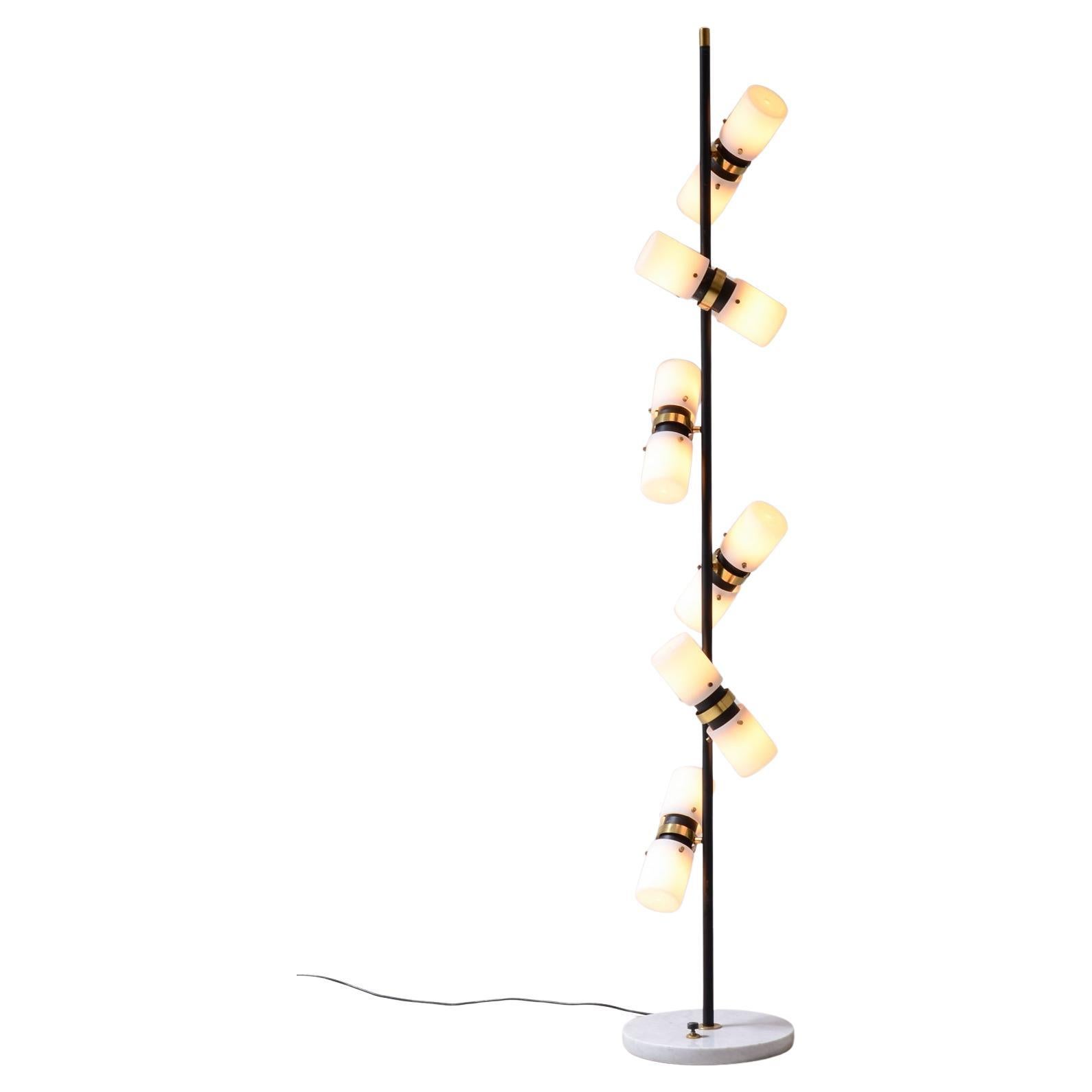 Lampadaire rare à 12 éclairages Angelo Brotto