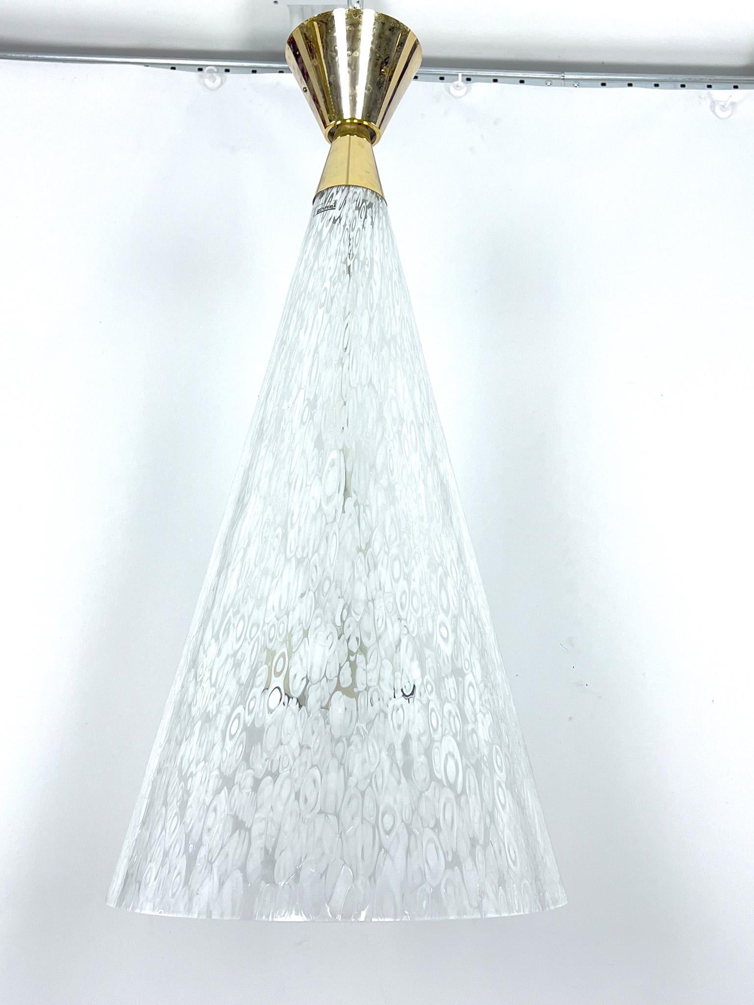 Angelo Brotto, Raro Grande lampadario in vetro di Murano e ottone di Esperia, Italia 19 in vendita 6