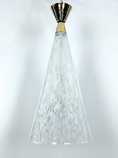 Angelo Brotto, Rare Large Murano glass and brass chandelier by Esperia, Italy 19