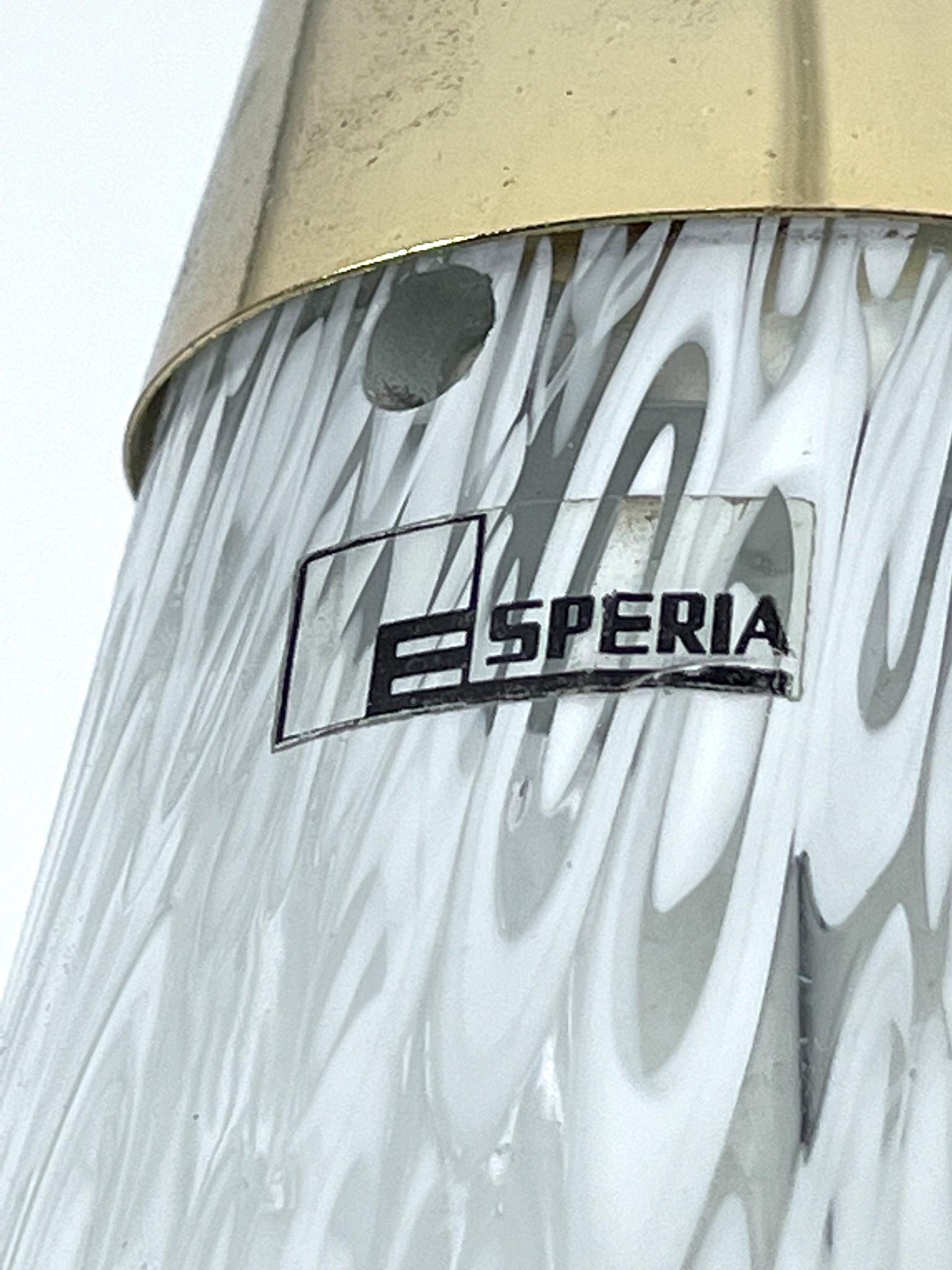 Italiano Angelo Brotto, Raro Grande lampadario in vetro di Murano e ottone di Esperia, Italia 19 in vendita