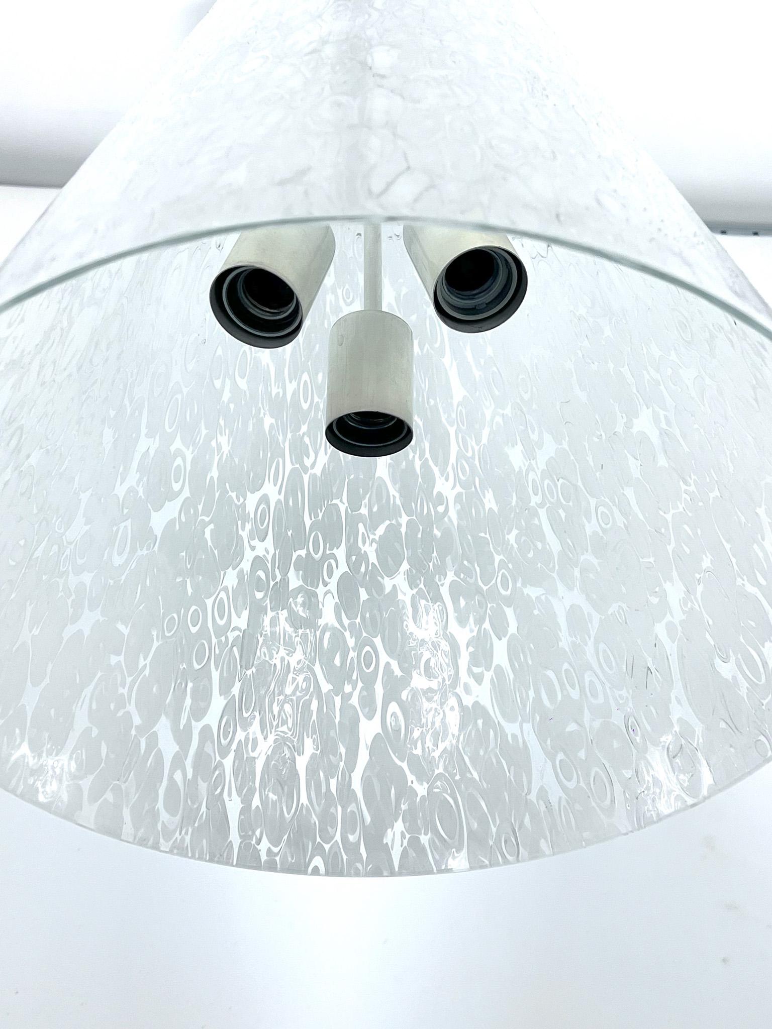 Ottone Angelo Brotto, Raro Grande lampadario in vetro di Murano e ottone di Esperia, Italia 19 in vendita