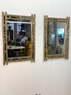 Angelo Brotto Specchio scultoreo in ottone, Italia, anni '70