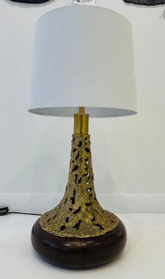 Angelo Brotto Skulpturale italienische Tischlampe aus Bronze, 1970, Mitte des Jahrhunderts