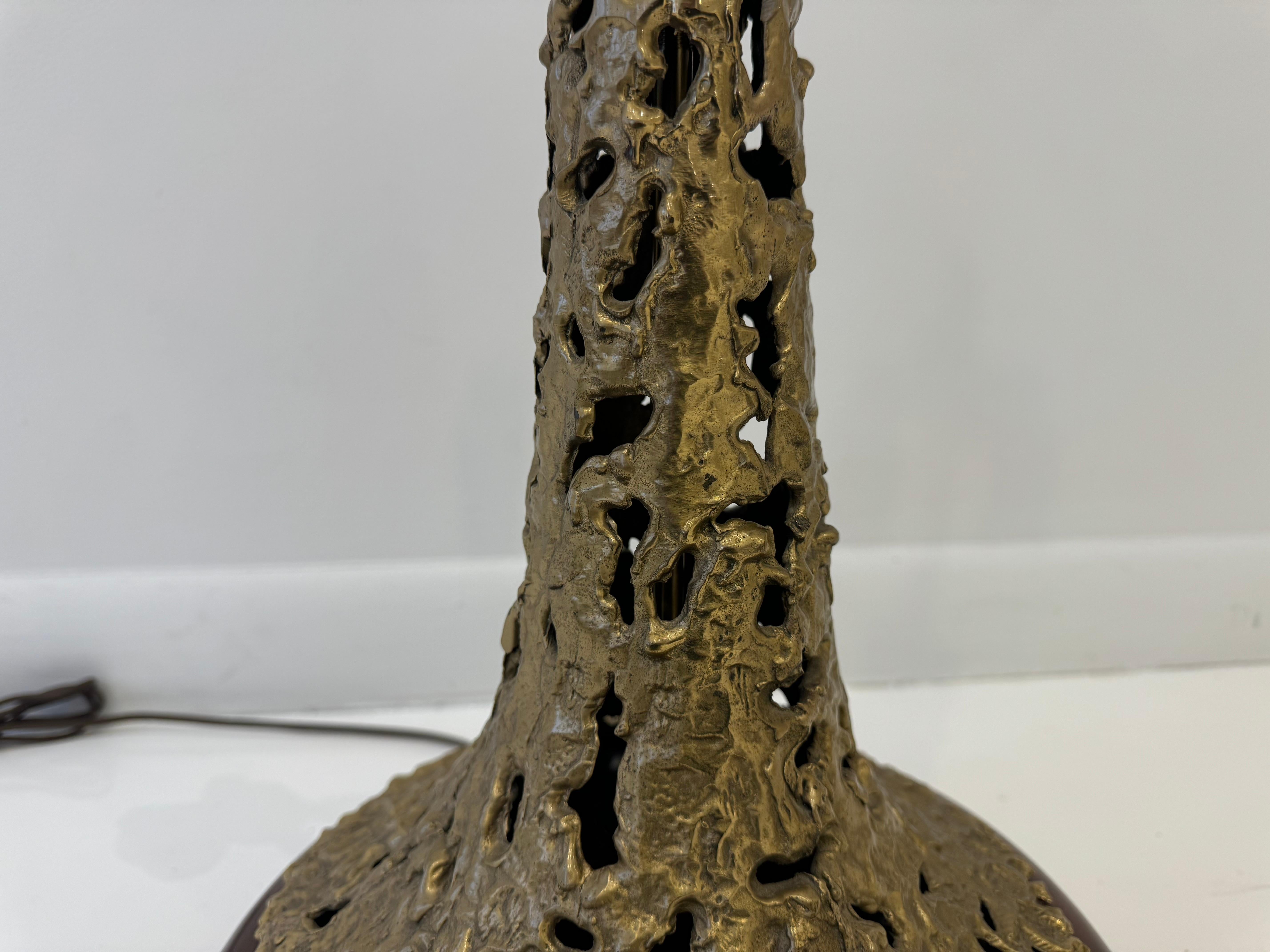 Angelo Brotto Sculptural Bronze 1970 Italian Table Lamp Mid Century For Sale 2