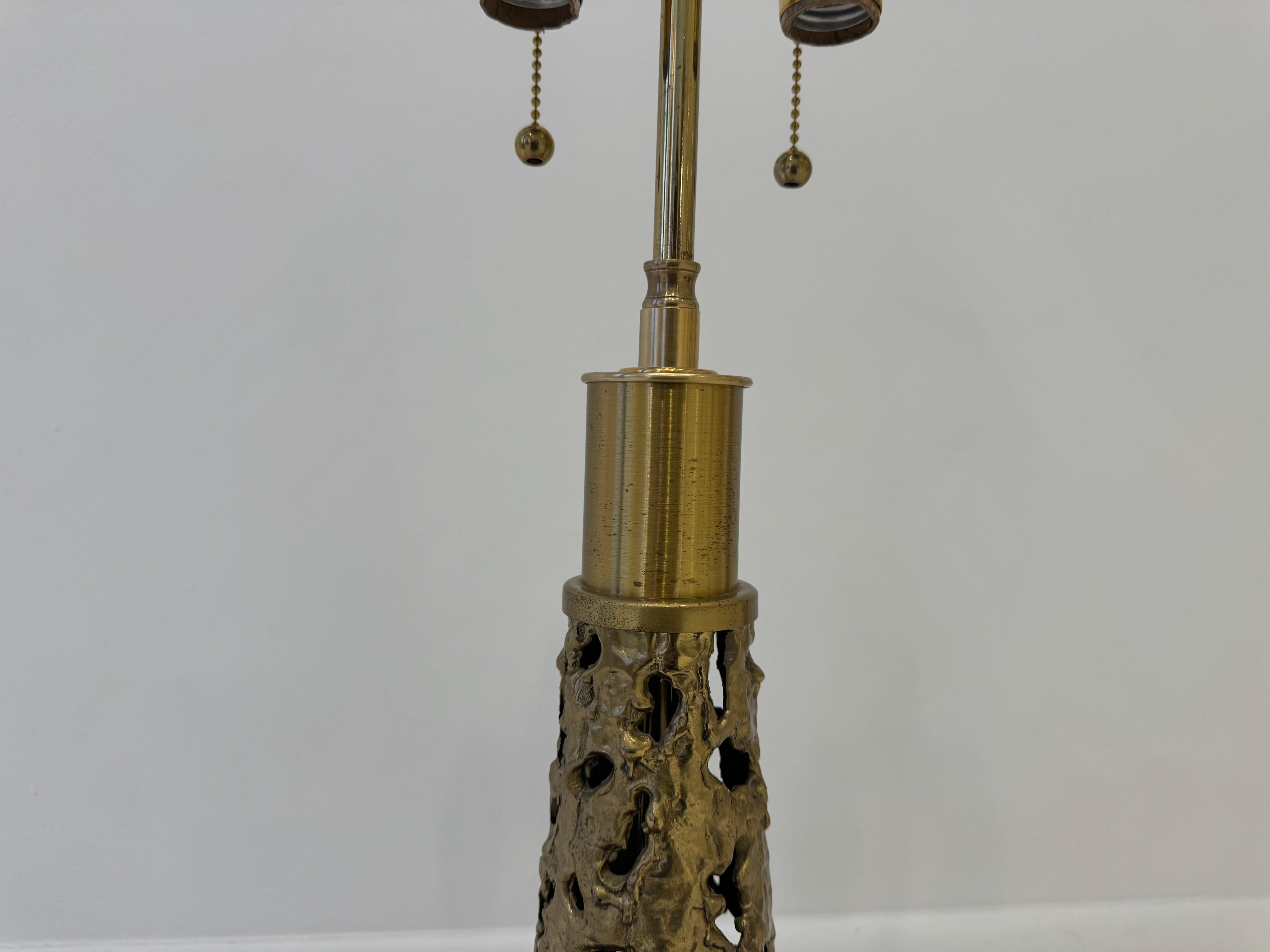 Angelo Brotto Sculptural Bronze 1970 Italian Table Lamp Mid Century For Sale 4