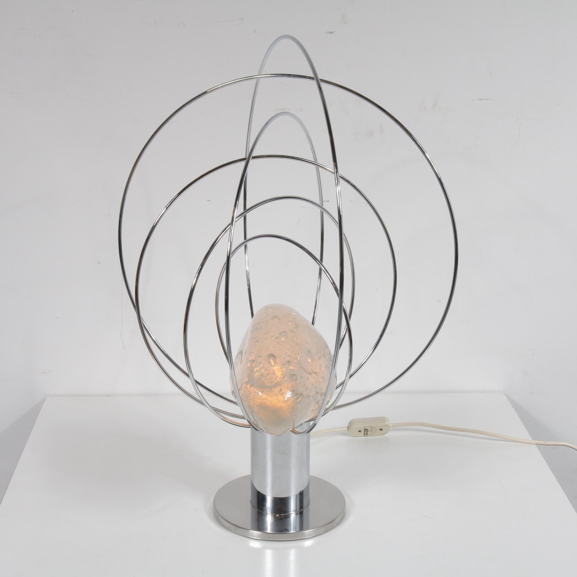 Plated Angelo Brotto Sculptural Table Lamp for Esperia, Italy, 1960 For Sale