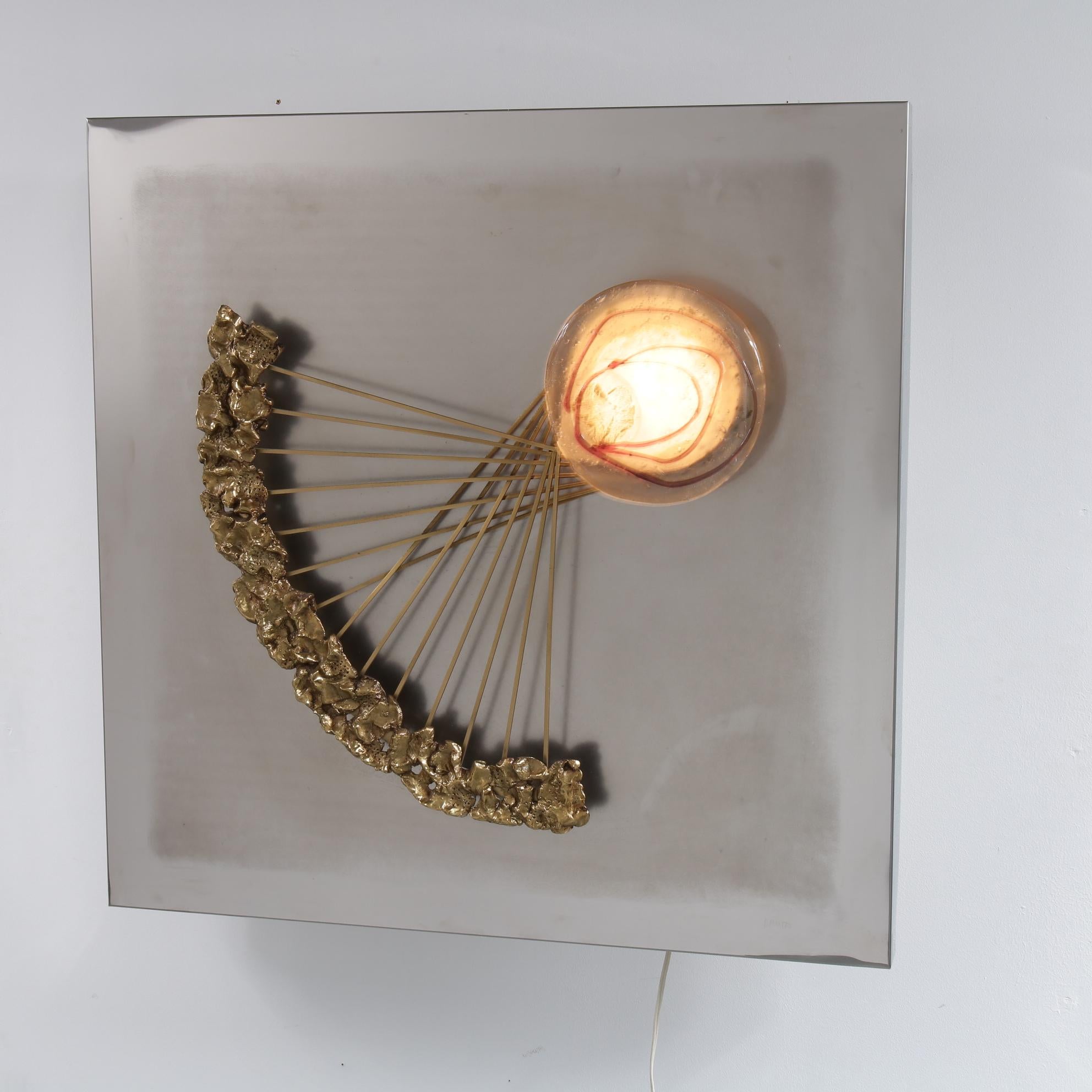 Angelo Brotto Sculptural Wall Light for Esperia, Italy, 1970 For Sale 4
