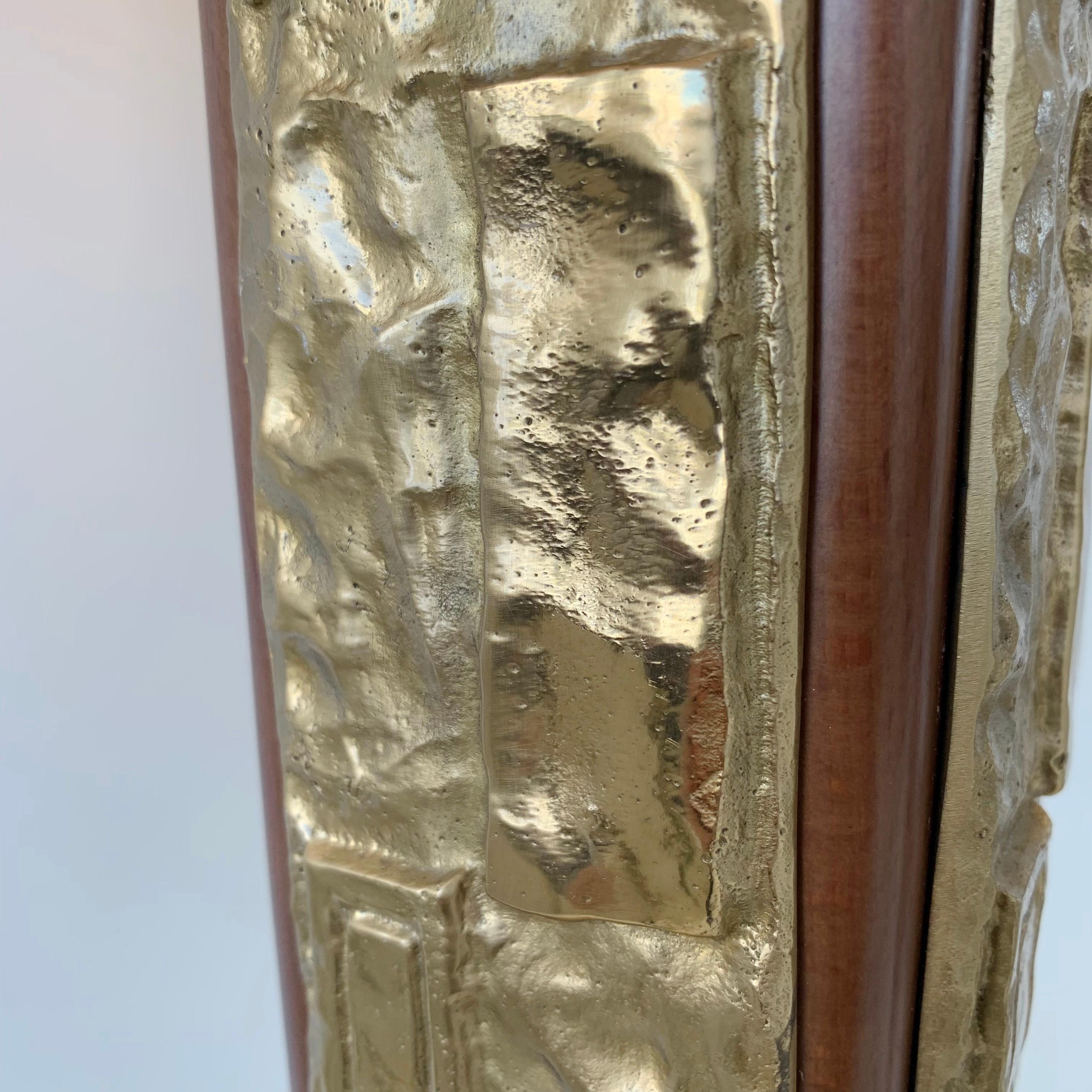 Brass Angelo Brotto Signed Large Bronze Table Lamp, circa 1970, Italy For Sale
