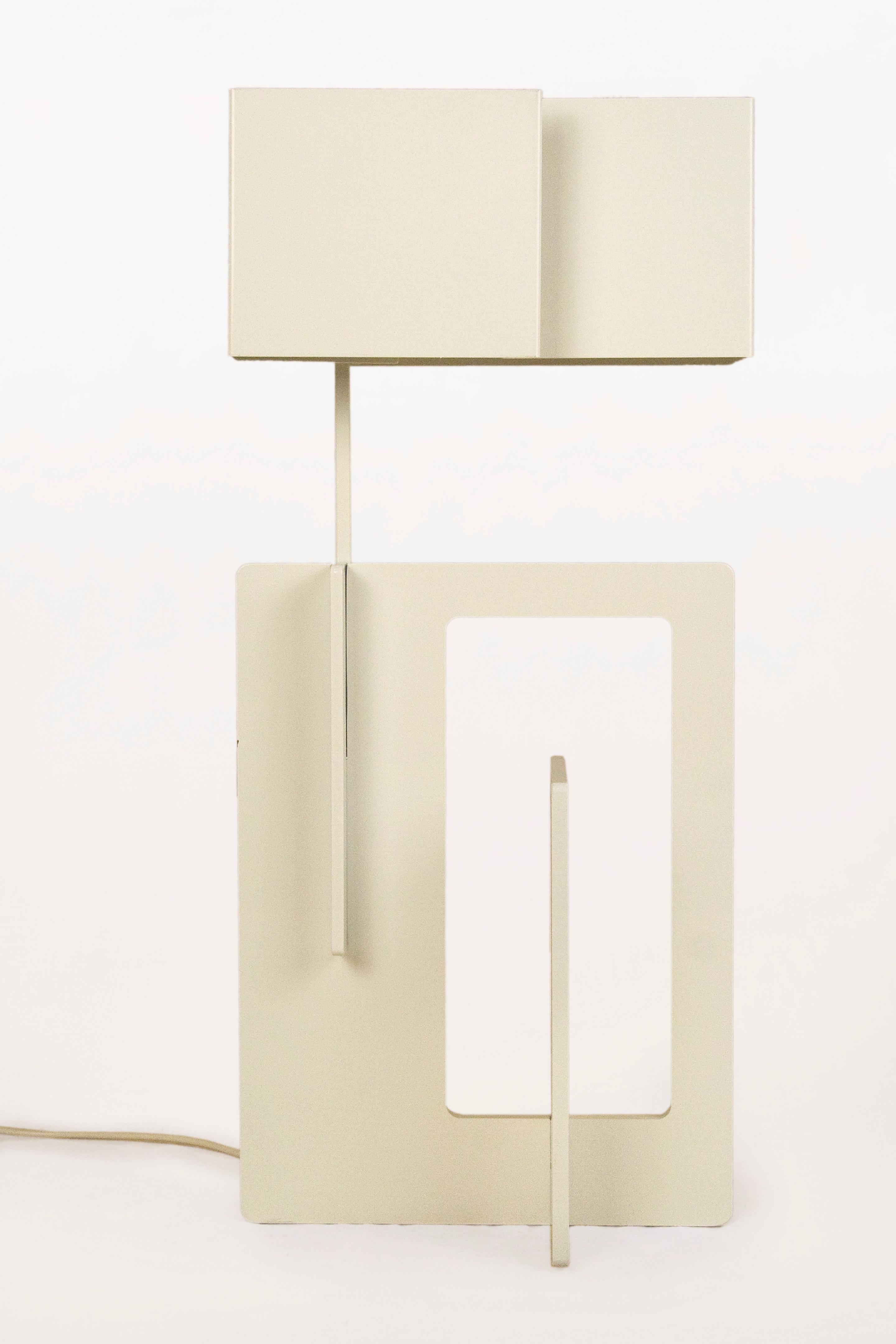 Set of 2 Angelo Brotto white table lamps for Esperia.
Iron structure and shade.
Sculptural design.
Circa 2020, Italy.
Excellent vintage condition.
Angelo Brotto (born 1914, Venice-died 2002, Campiglia Marittima, Italy) was a Venetian designer