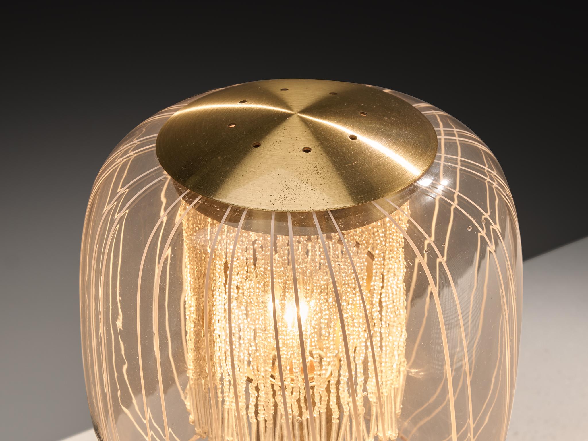 Angelo Brotto Table Lamps in Brass and Glass For Sale 2