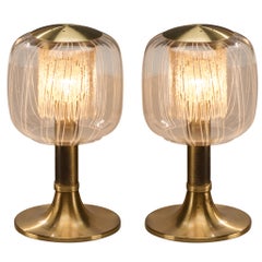 Angelo Brotto Table Lamps in Brass and Glass