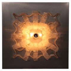Angelo Brotto Wall lamp Sculpture panel for Esperia Italy 1970