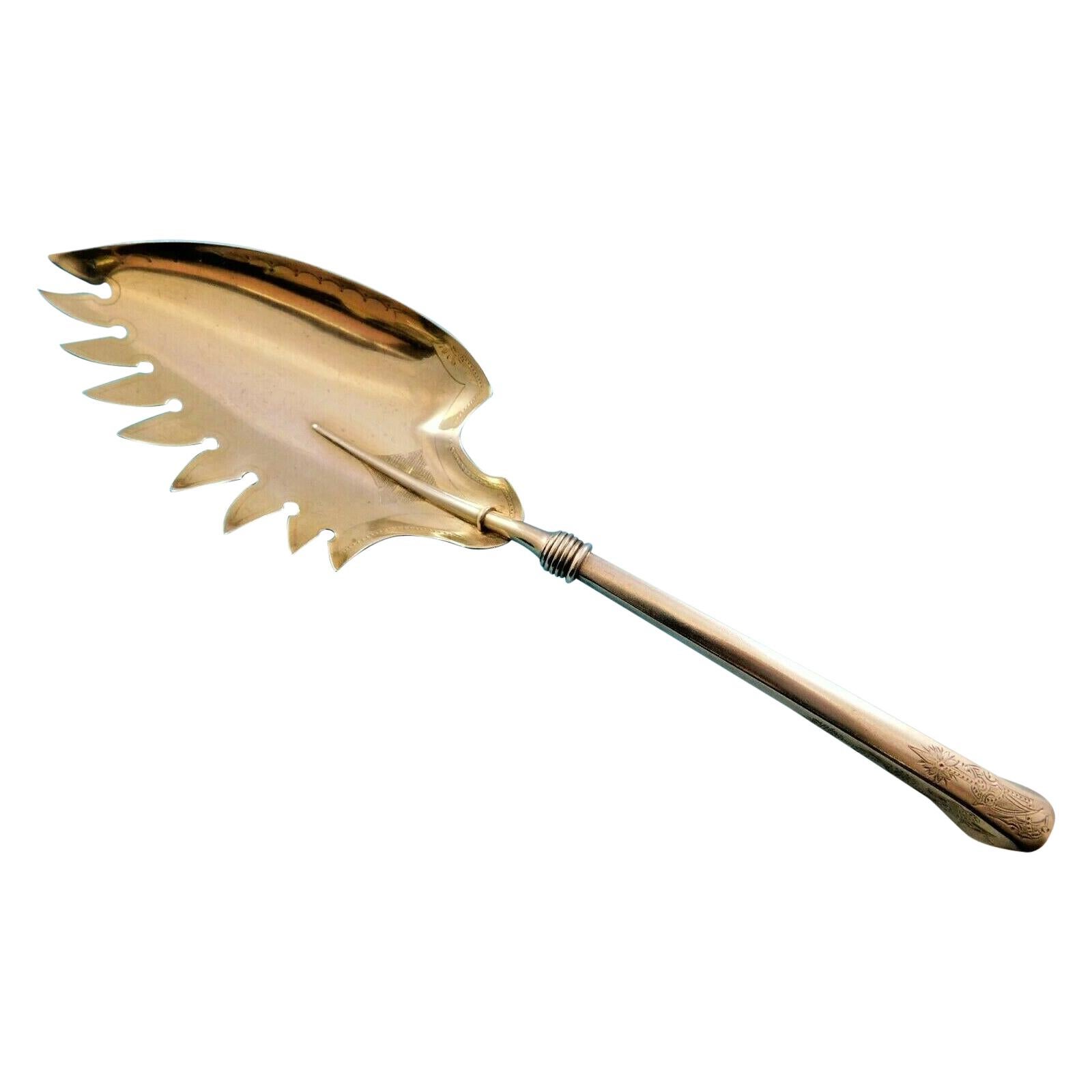 Angelo by Gorham Sterling Silver Macaroni Server Gold Washed
