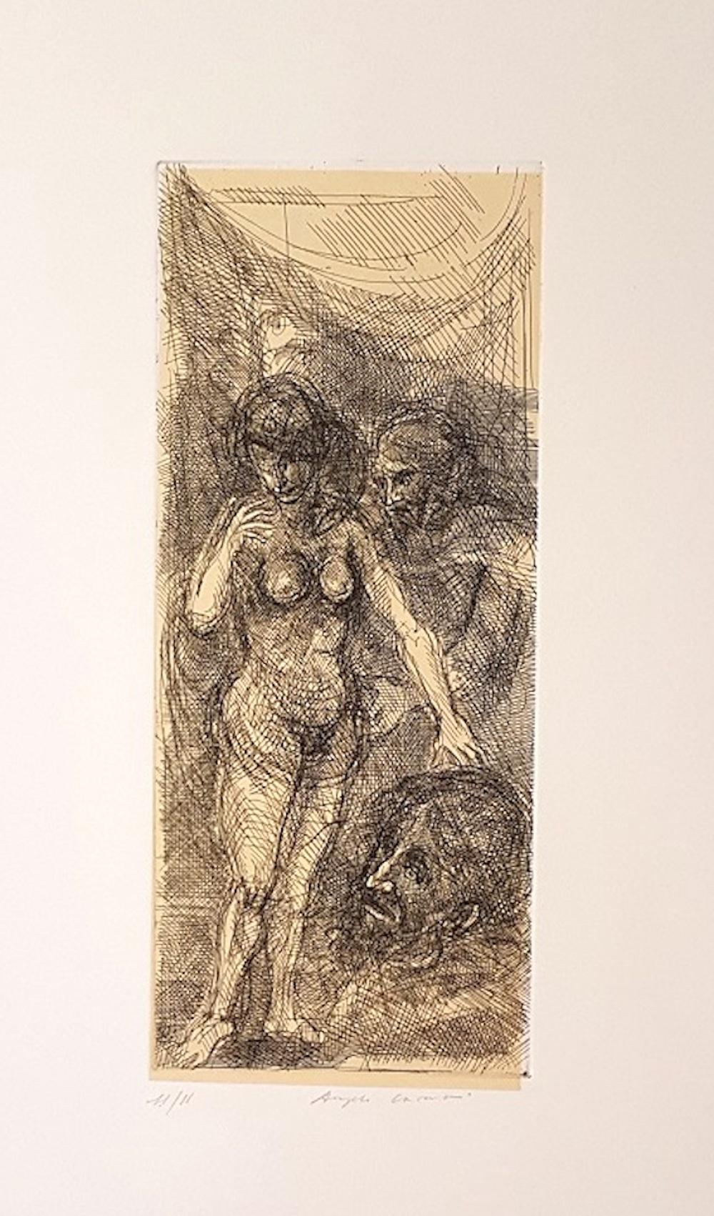 Angels - Original-Radierung von Angelo Canevari - 1969