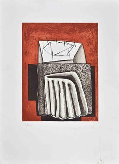 Composición abstracta - Aguafuerte de Angelo Casciello - Años 80