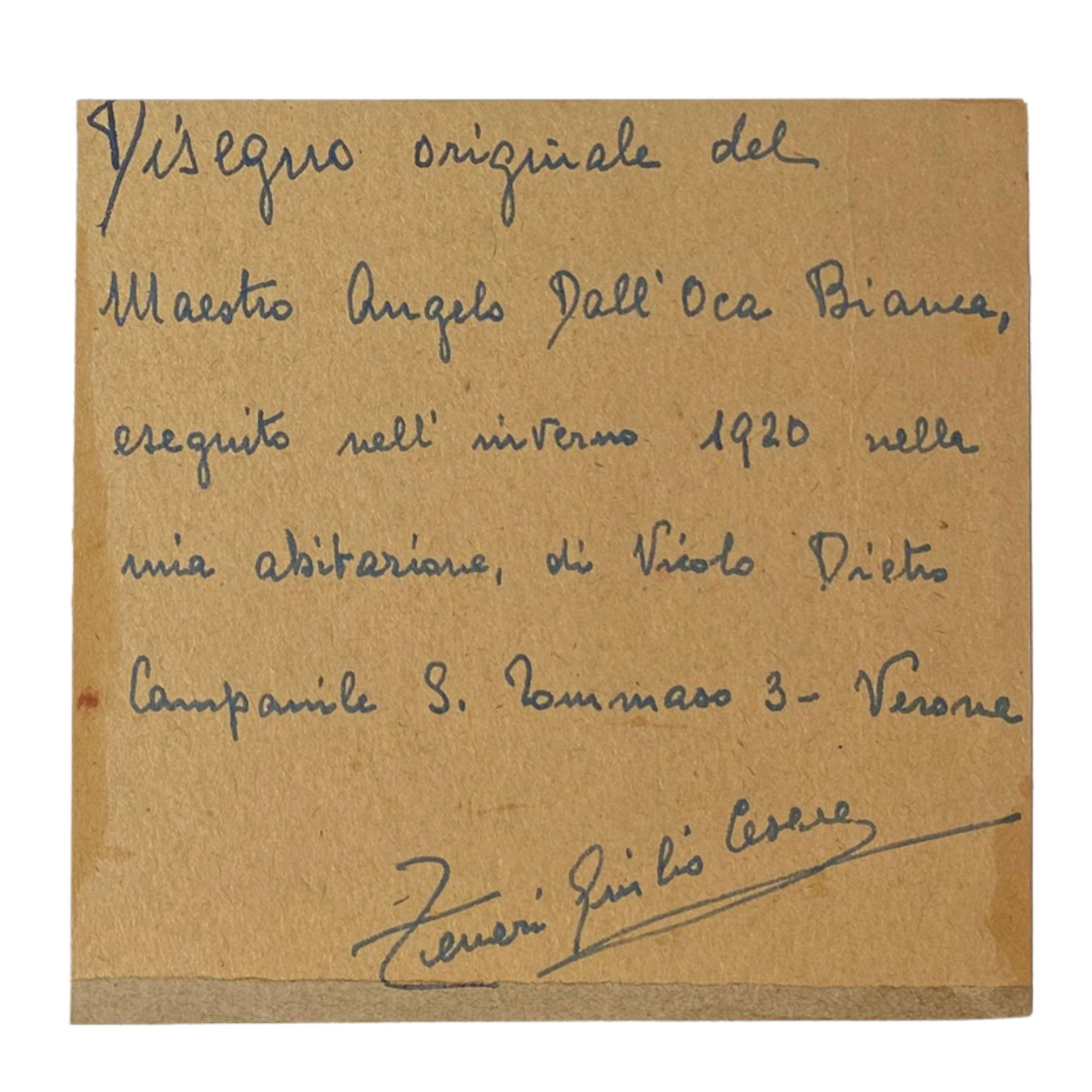 Porträt einer Frau von Angelo Dall'Oca Bianca, 1920 im Angebot 2