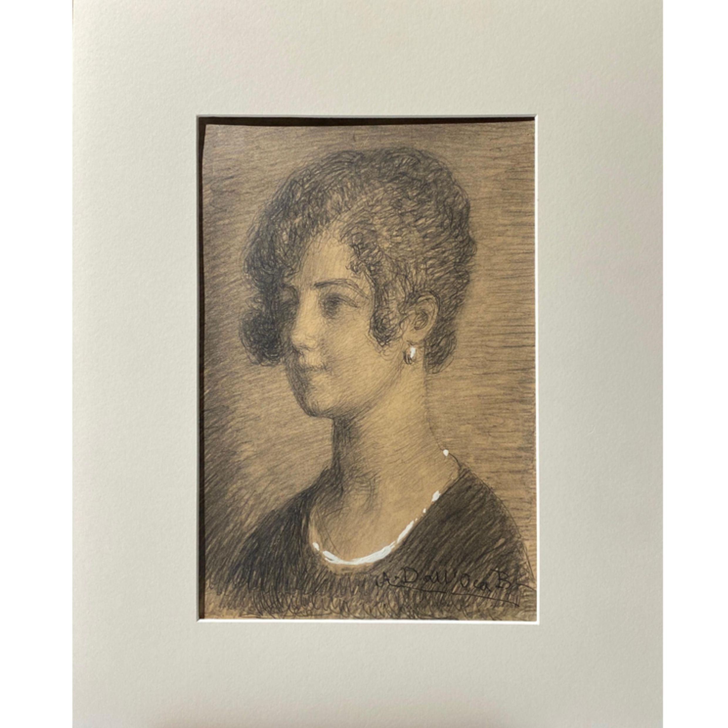 Retrato de mujer de Angelo Dall'Oca Bianca, 1920
