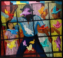 Angelo Di Benedetto, «Birdcage», 1957. Óleo figurativo de estilo modernista de mediados de siglo