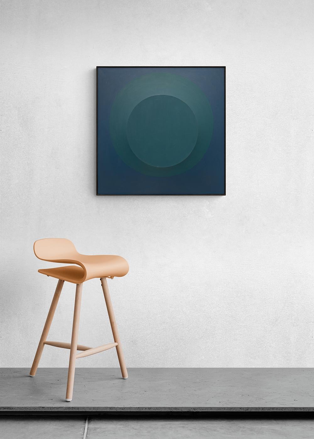 Blue On Blue #1 (Abstract Painting on Shaped 3 Dimensional Canvas, Circles) 6