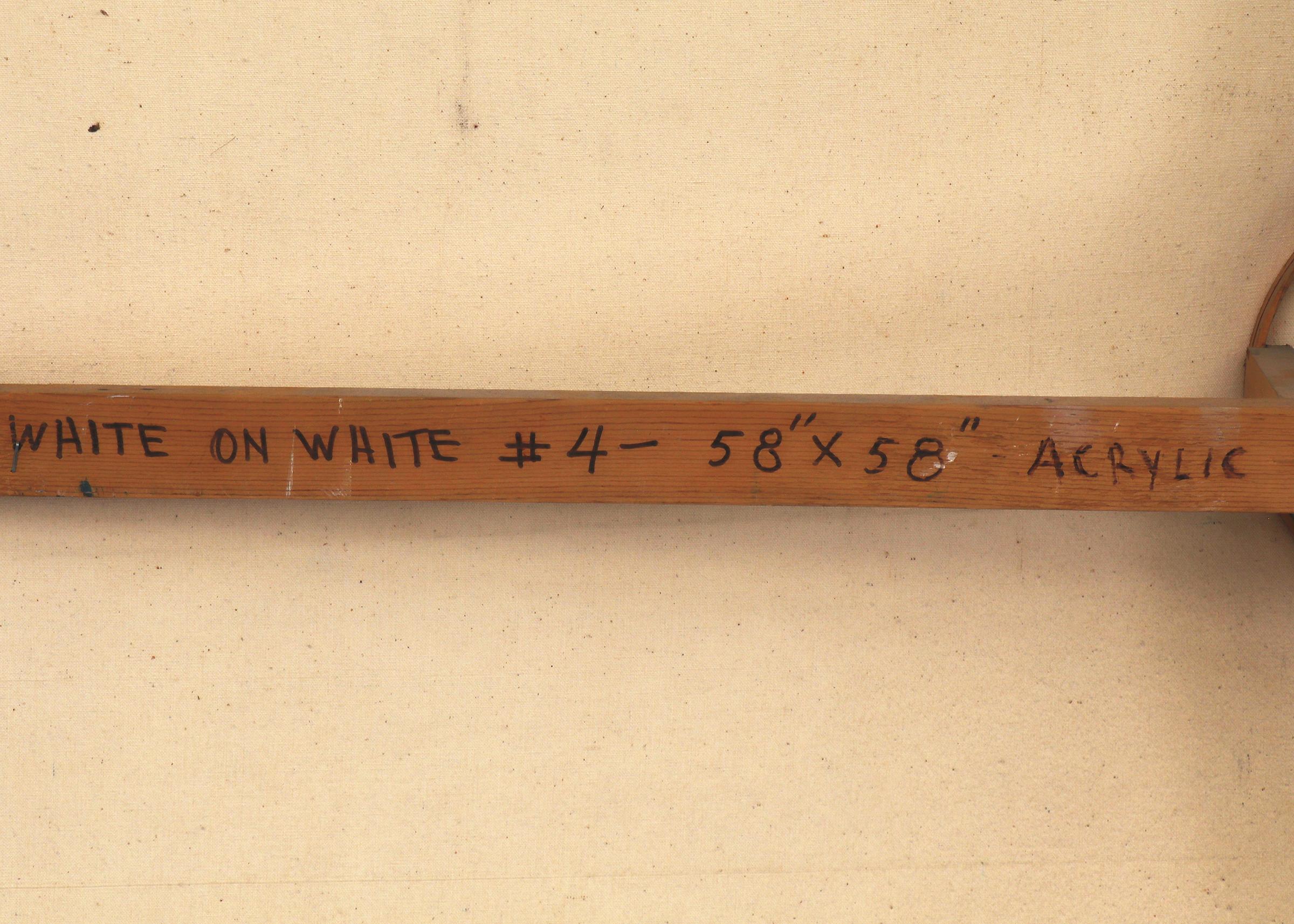 White on White #4, Large Shaped Canvas Acrylic Painting, 1965 Mid Century Modern 9