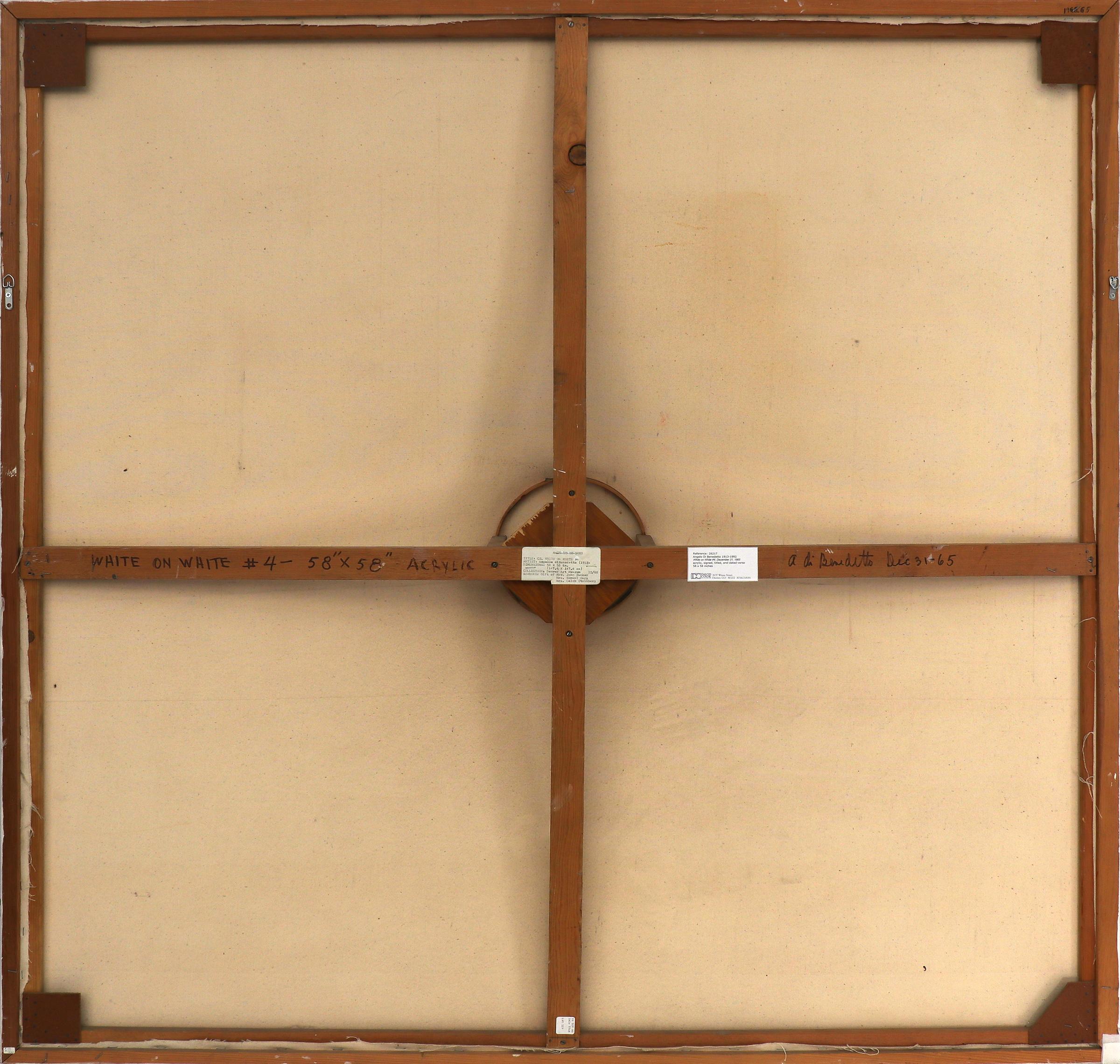 White on White #4, Large Shaped Canvas Acrylic Painting, 1965 Mid Century Modern 5