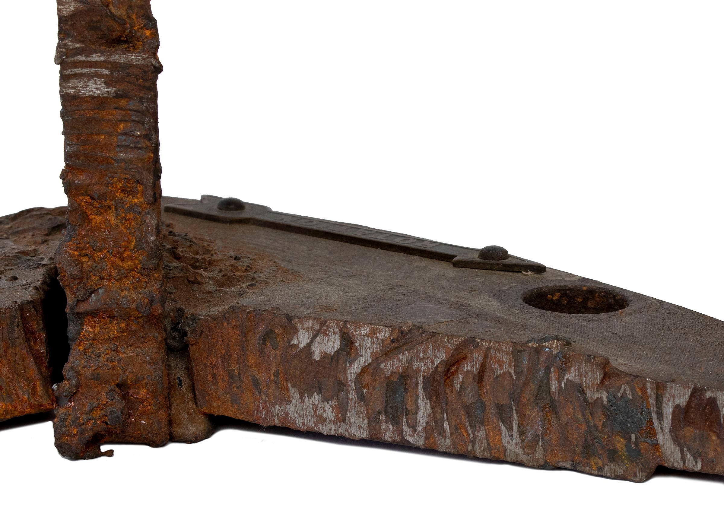 Mid-Century Modern American Abstract Metalwork Sculpture, Modern Table Art Piece For Sale 6