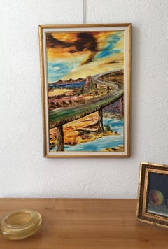 The Direction, Abstract Oil Painting, Framed, 1990s, 77x50 cm