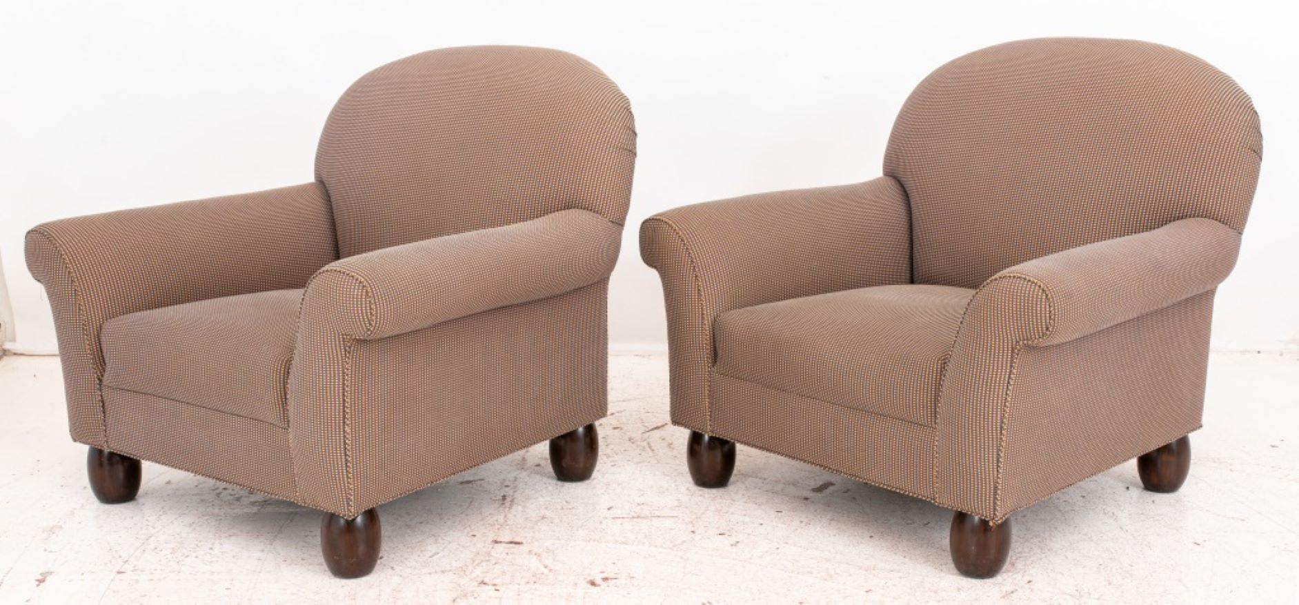 Angelo Donghia Style Club Chairs, 2 In Good Condition For Sale In New York, NY
