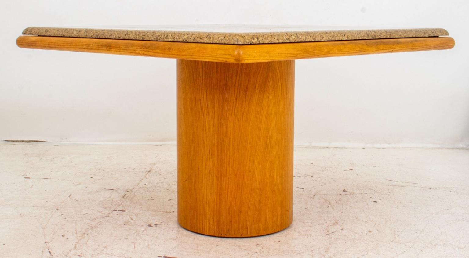 Angelo Donghia Style Granite & Ash Pedestal Table For Sale 4