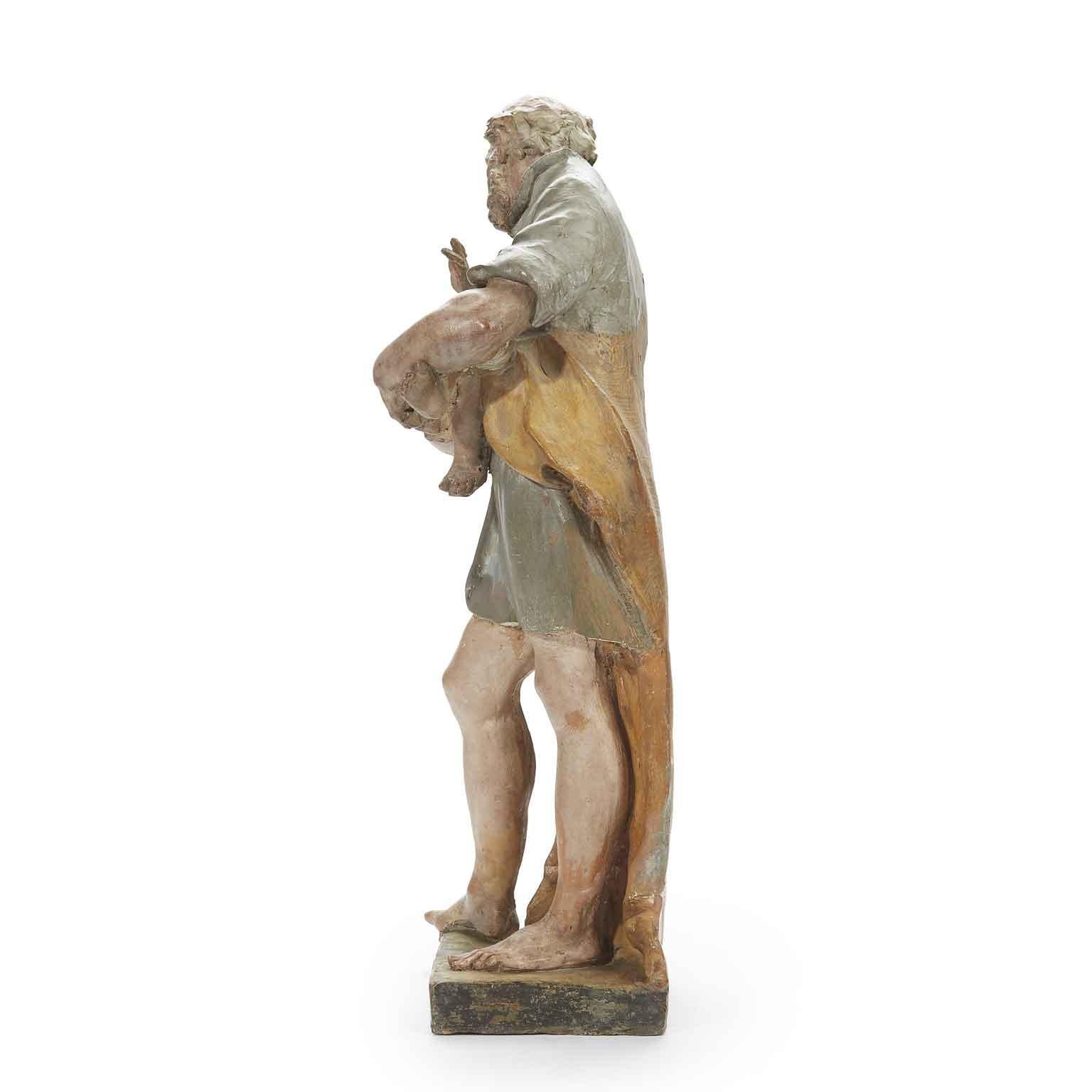 Heiliger Josef mit Kind Terrakotta Bologneser Schule 18. Jahrhundert Gabriello Pio im Angebot 2