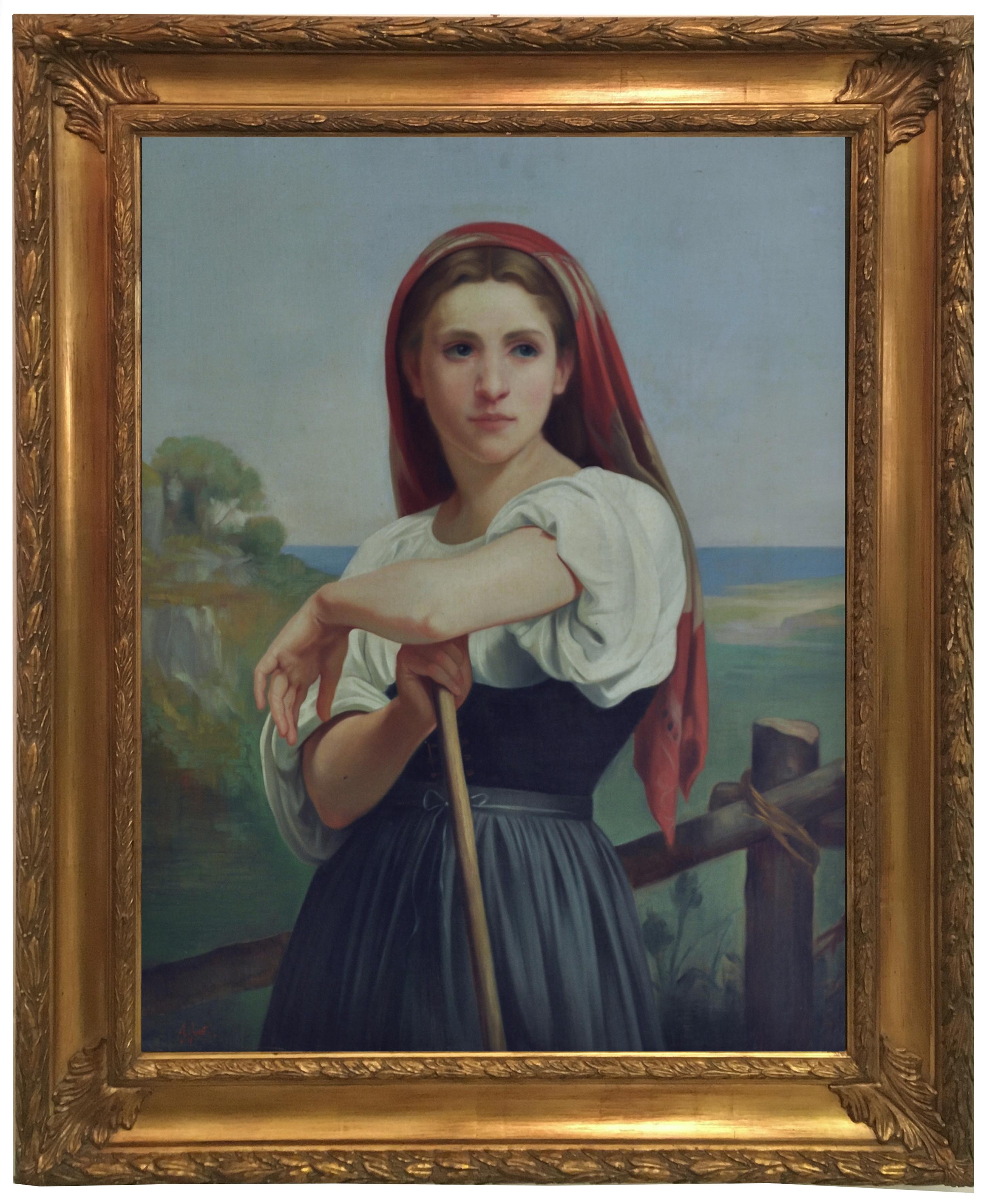 COUNTRY GIRL-  Angelo Granati - Pintura figurativa al óleo sobre lienzo en venta 2