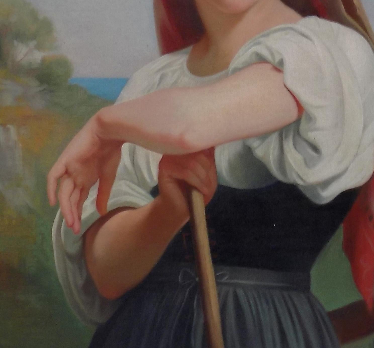 COUNTRY GIRL-  Angelo Granati - Pintura figurativa al óleo sobre lienzo en venta 6