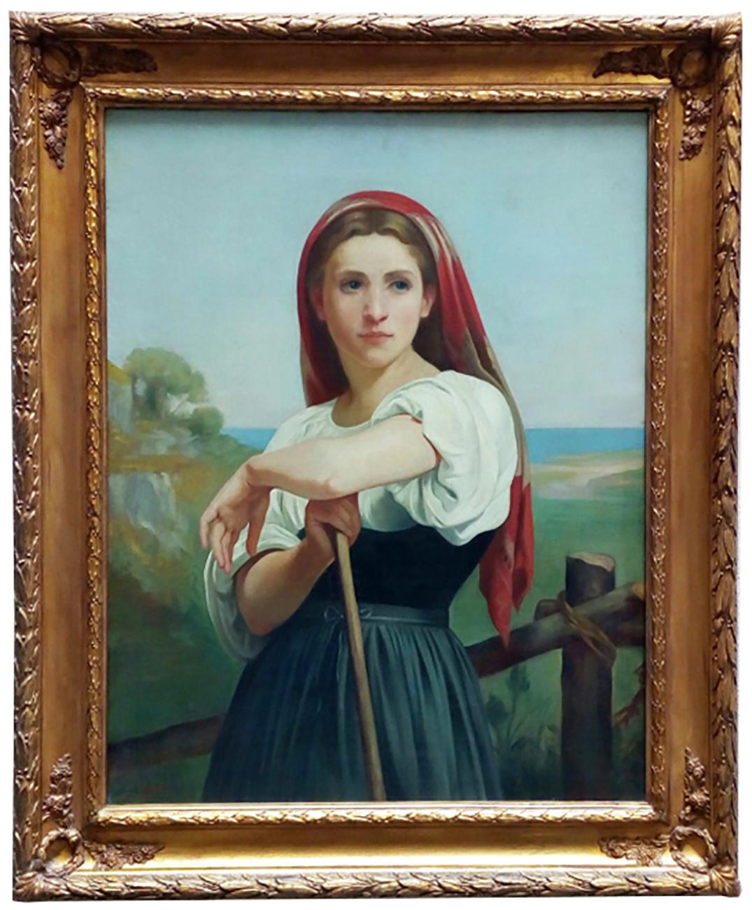 Chica de campo - Angelo Granati Italia 2011 - Óleo sobre lienzo cm. 90 x 70.
Se trata de su reinterpretación del cuadro "Joven Pastora" del gran maestro William-Adolphe Bouguereau.
La joven pastora es un óleo de 1885 de William-Adolphe Bouguereau.