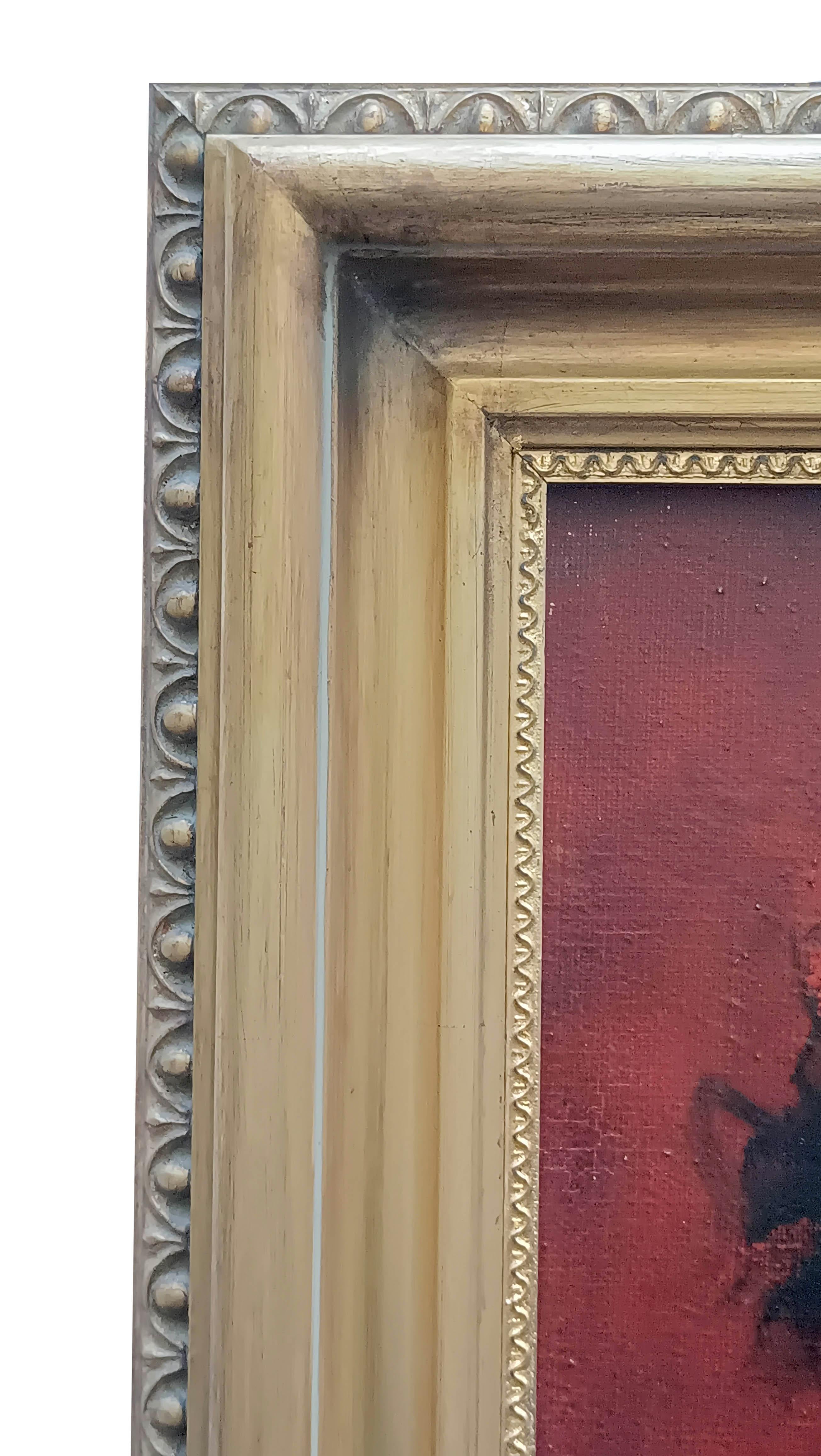 COUNTRY GIRL- Angelo Granati Neapolitan School - Italy - Oil on canvas painting. For Sale 7