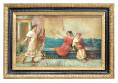 POMPEIAN SCENE- Angelo Granati- Italian Oil on canvas Painting