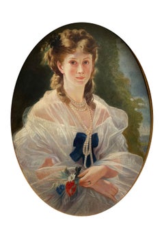 PORTRAIT- Angelo Granati  - Peinture à l'huile sur panneau figurative