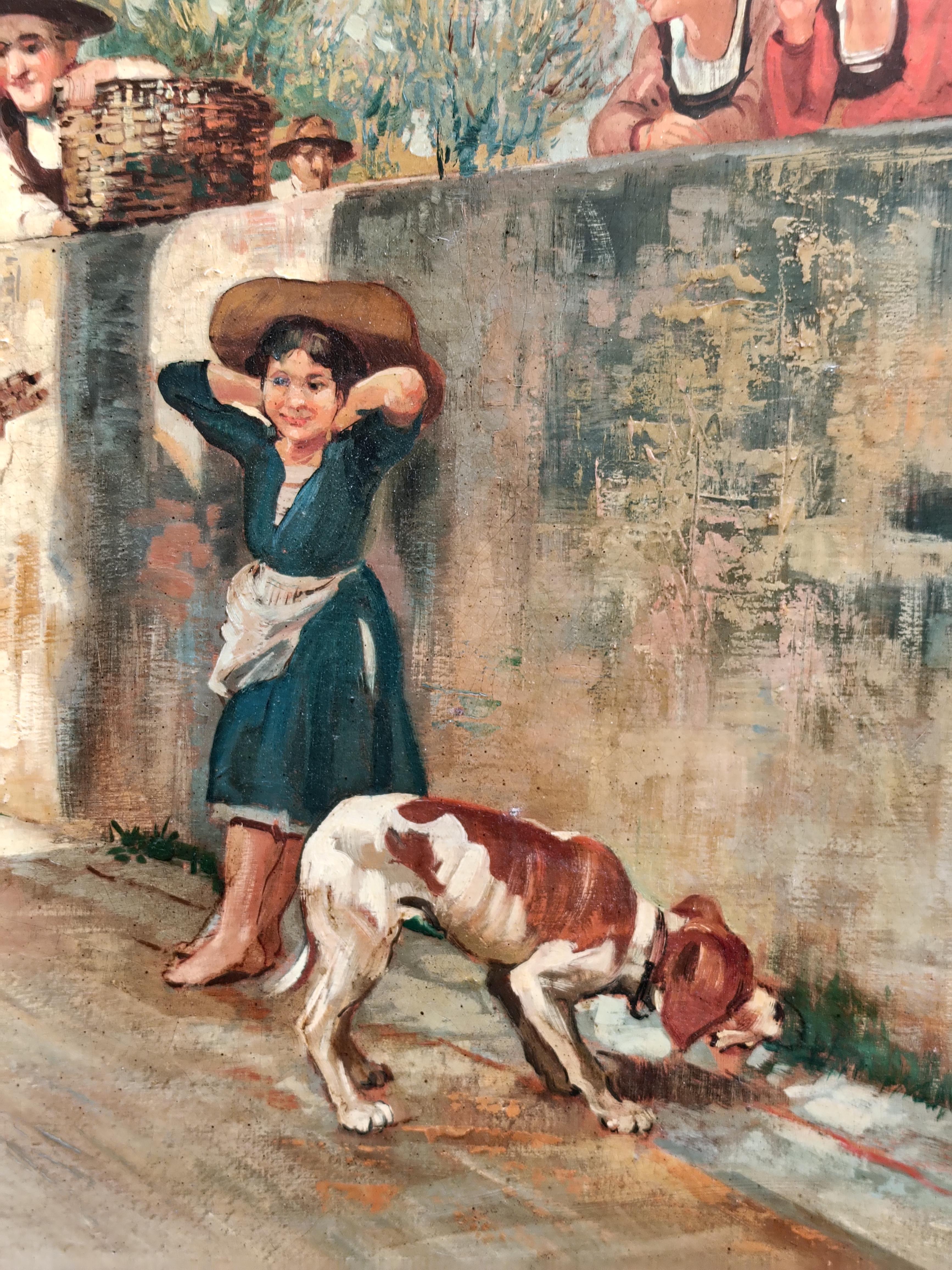 SERENADE - Angelo Granati - Italian Figurative Oil on canvas painting For Sale 10