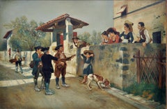 SERENADE - Angelo Granati - Italian Figurative Oil on canvas painting